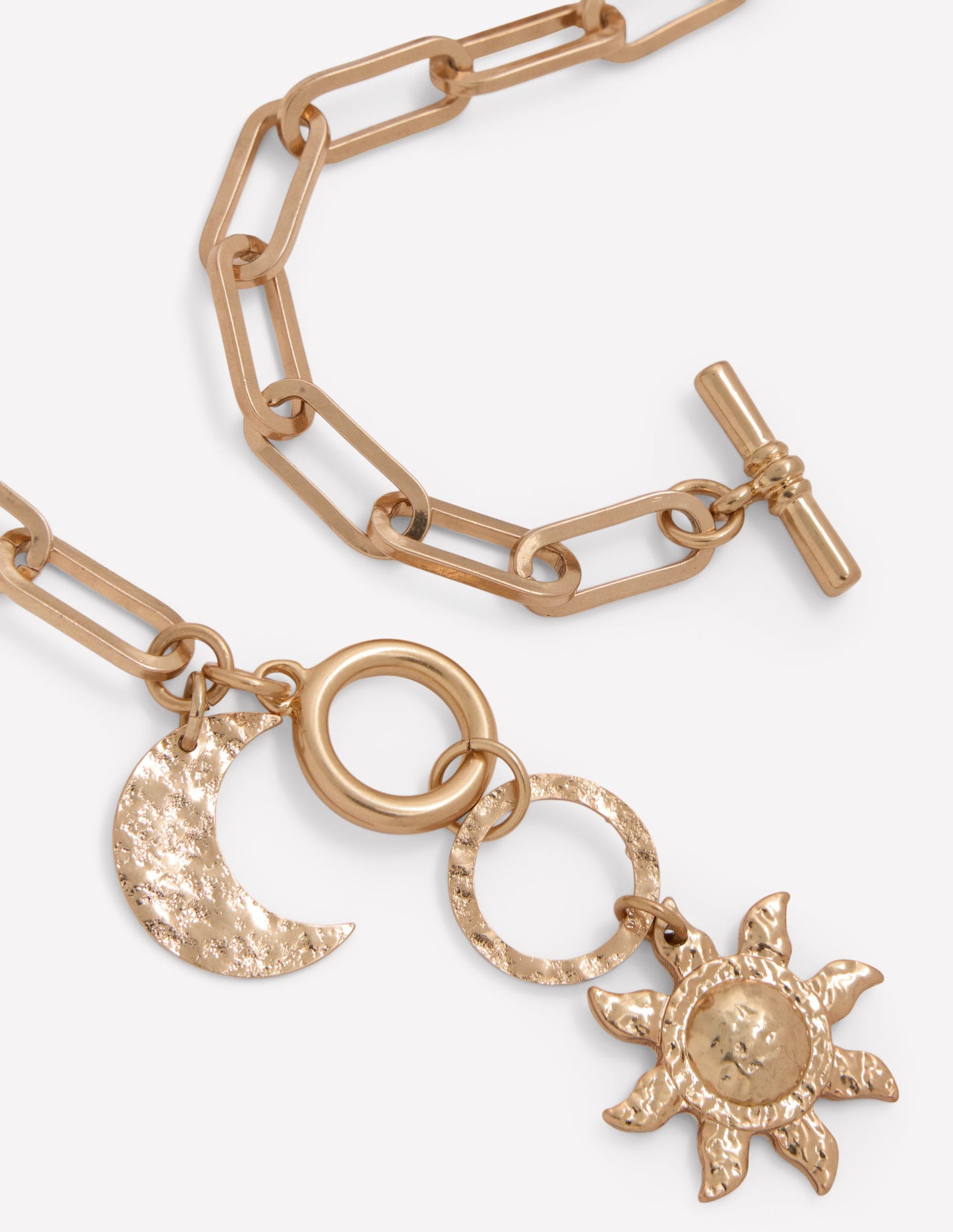 Hammered Motif Necklace-Gold