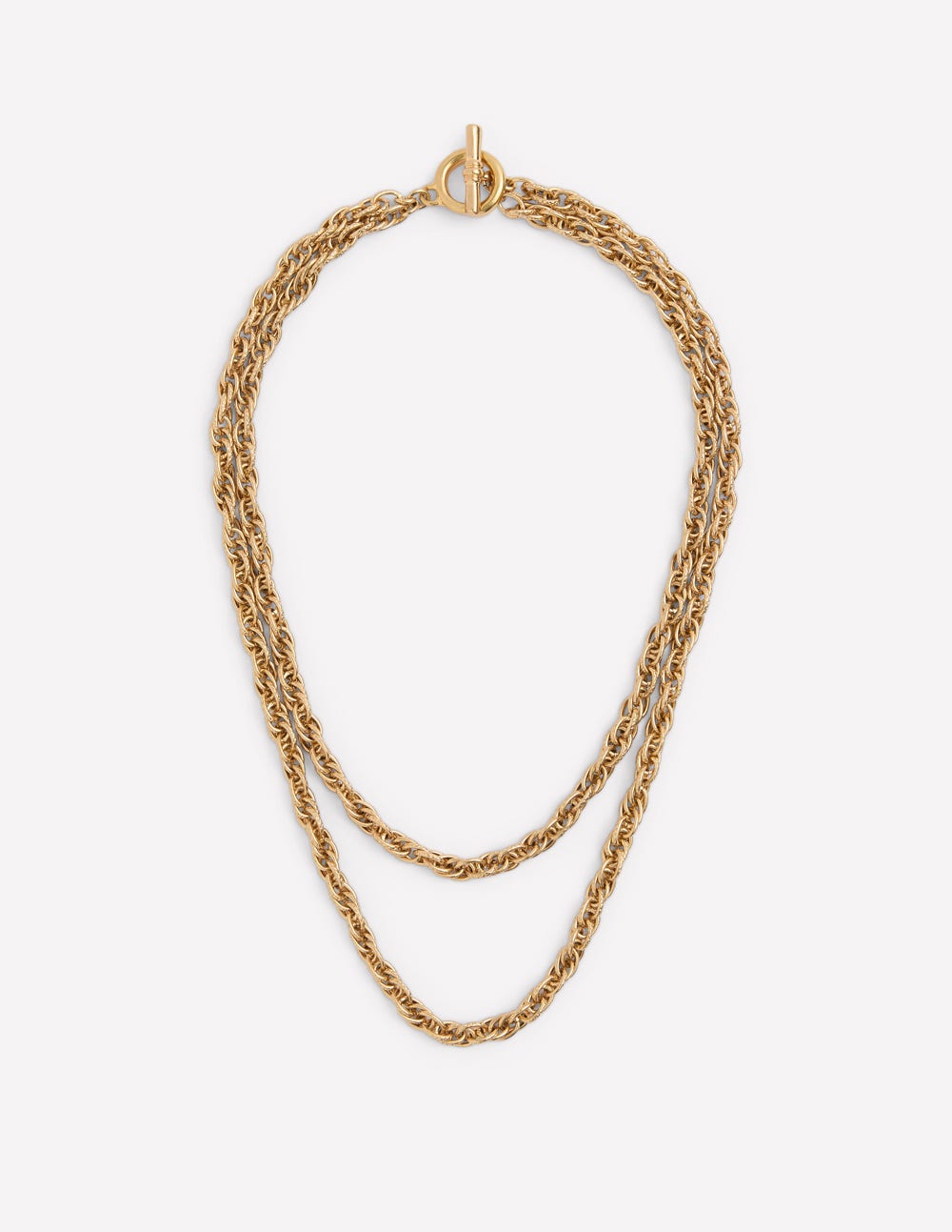 Vintage Twist Layer Necklace-Gold Metallic