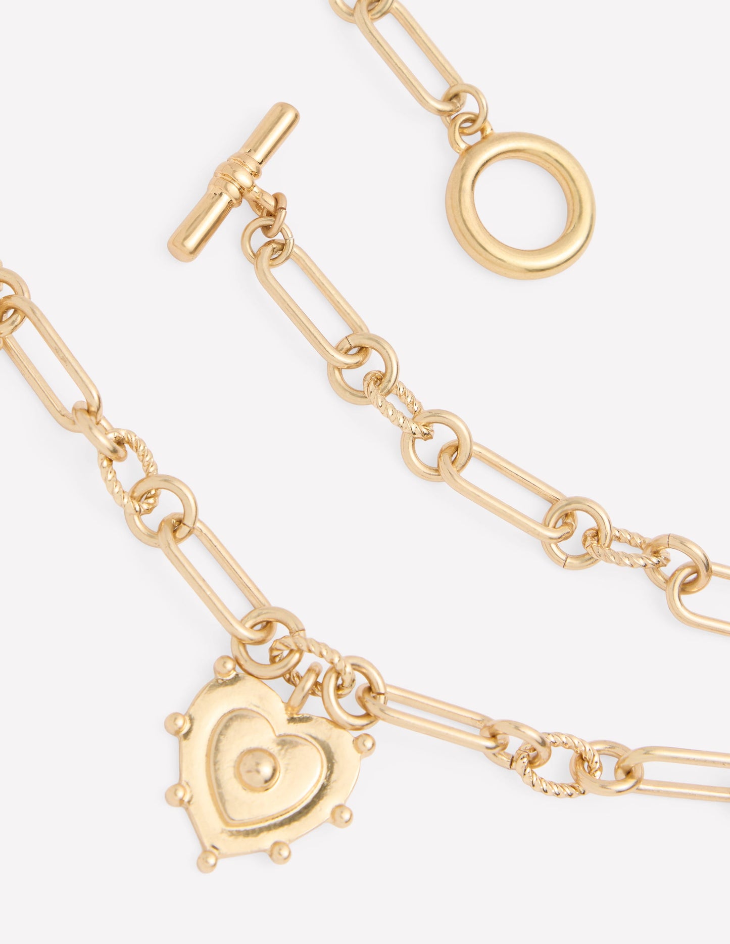 Multi-Heart Charm Necklace-Gold
