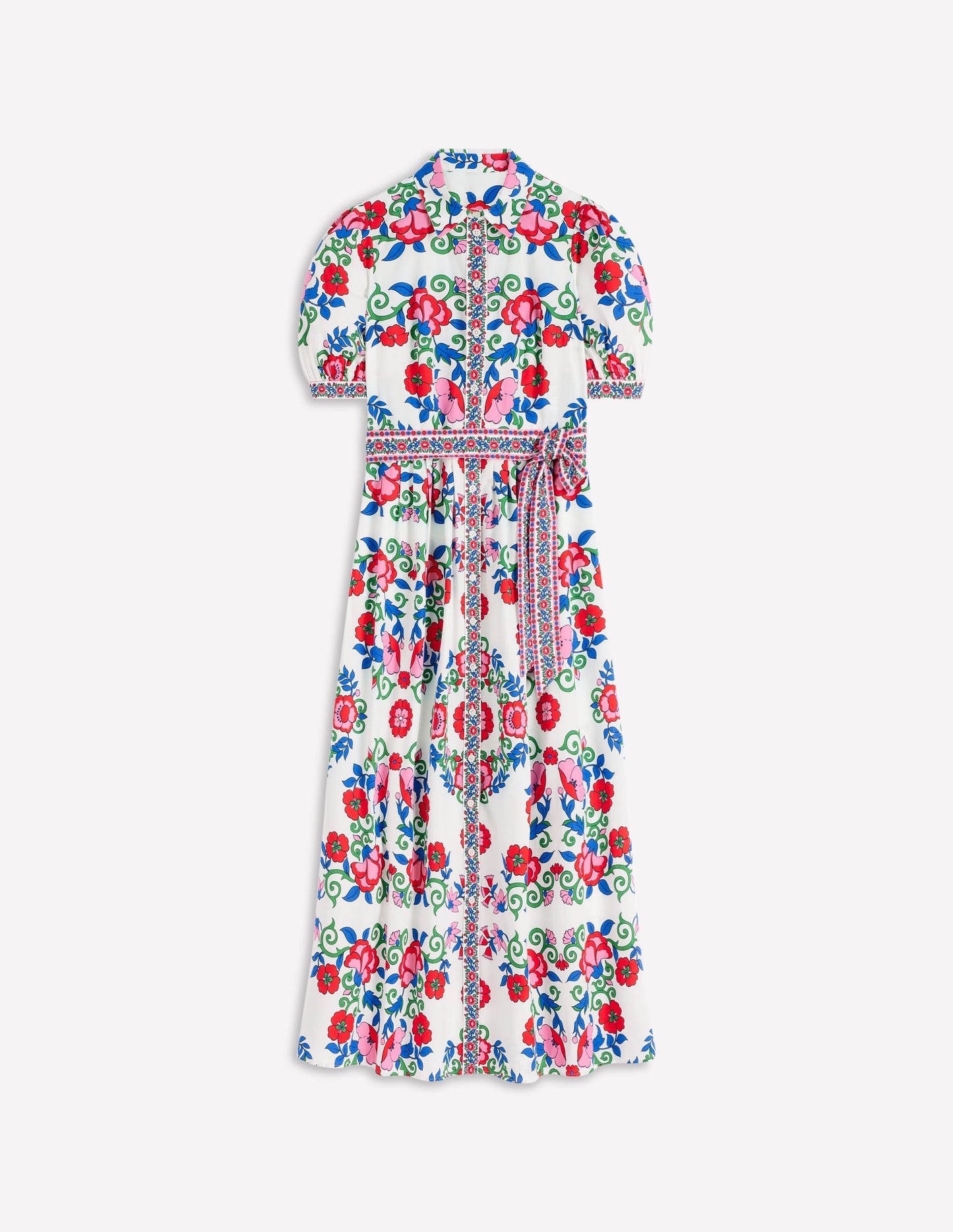 Alexa Maxi Shirt Dress-Multi, Ornamental Lattice