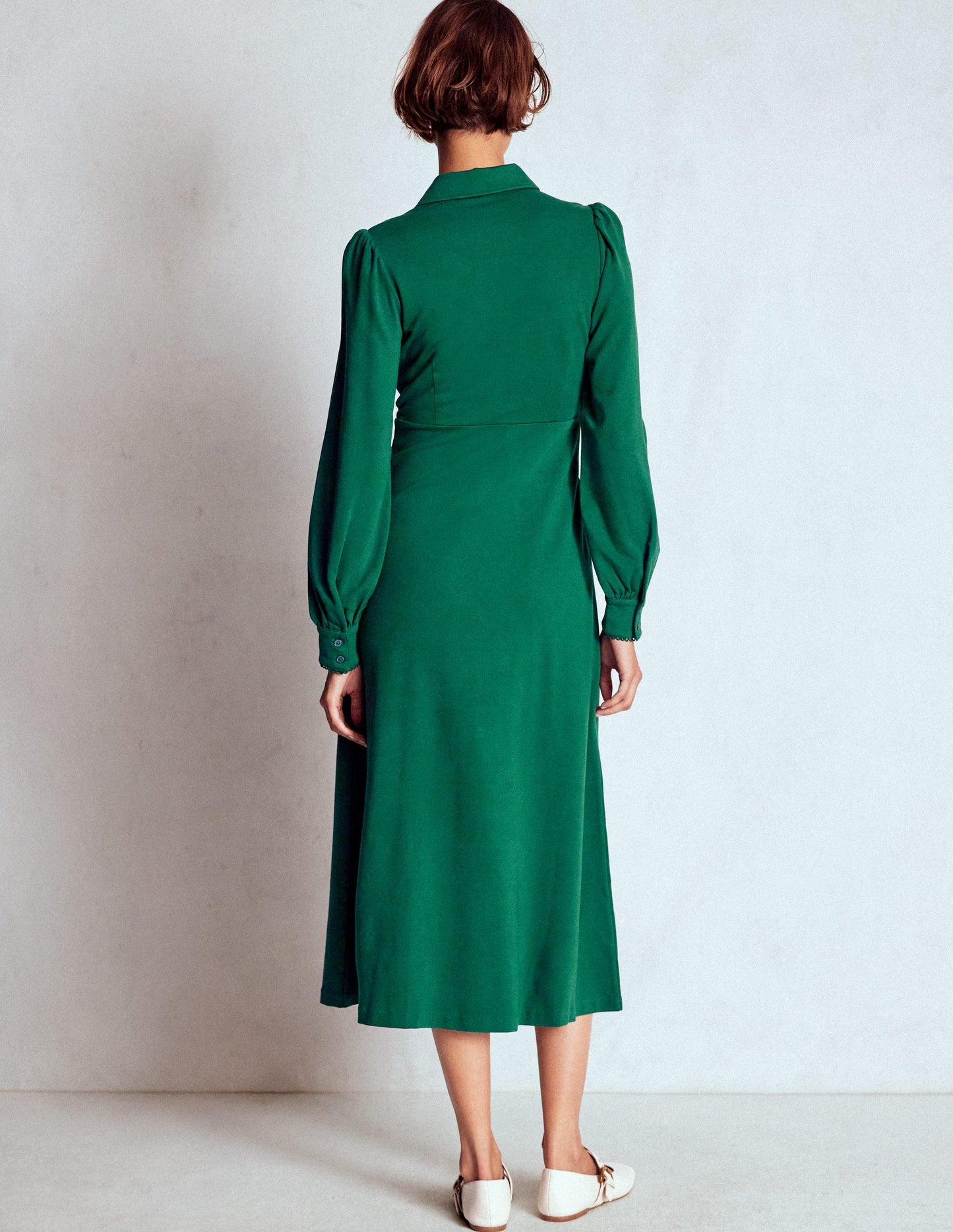 Pip Zip-Up Ponte Midi Dress-Emerald Night