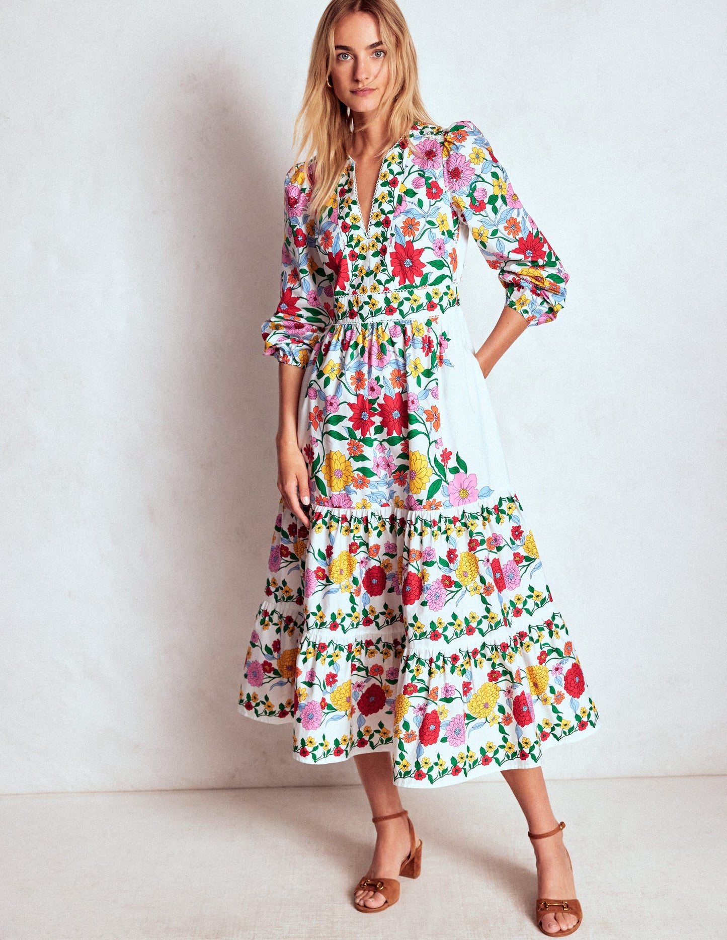Violet Midi Dress-Multi, Dahlia Trail