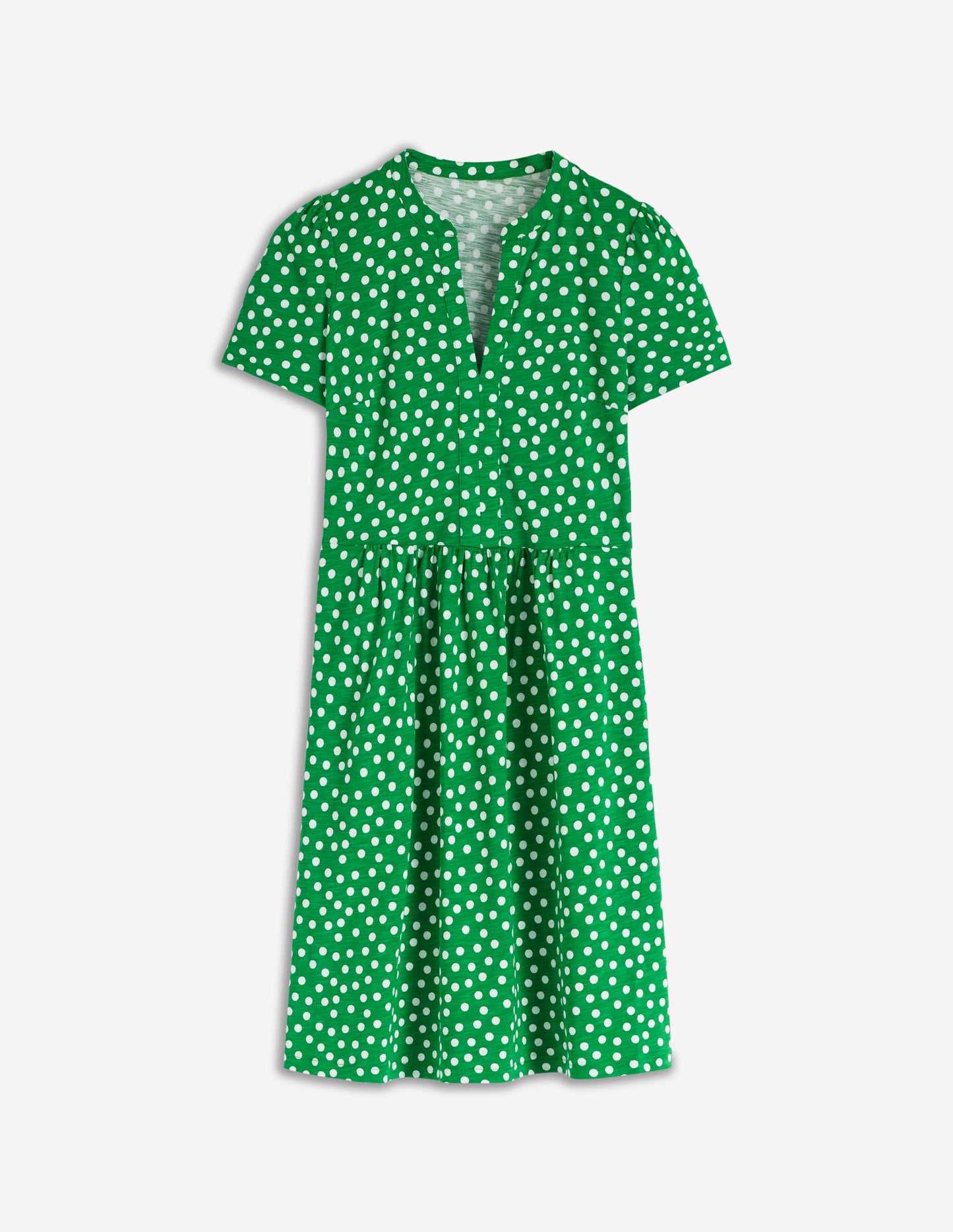 Naomi Short Sleeve Dress-Highland Green, Painted Dot
