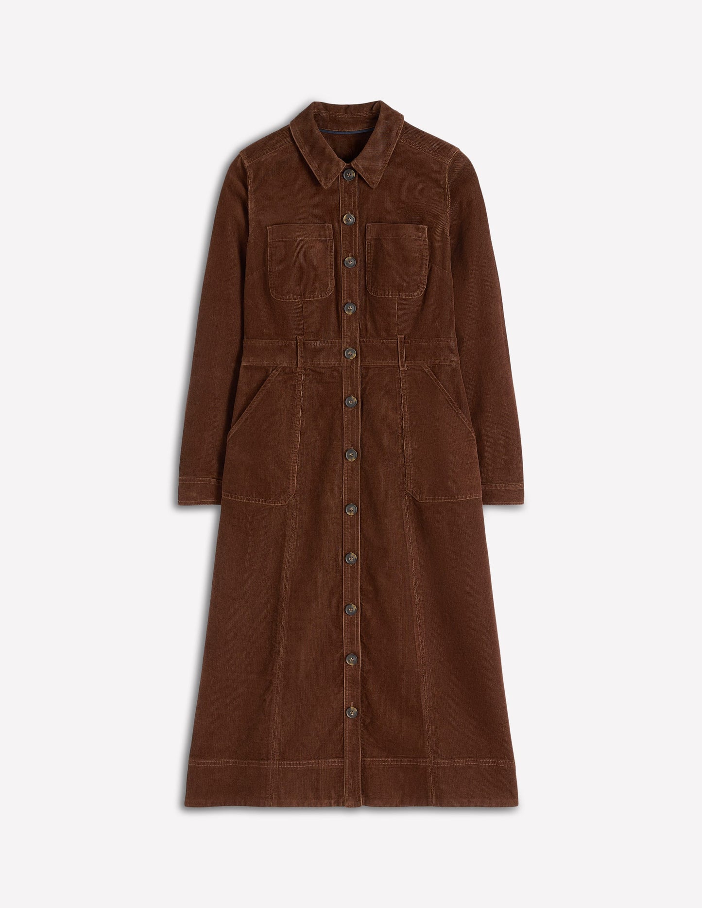 Amanda Cord Midi Dress-Raw Umber