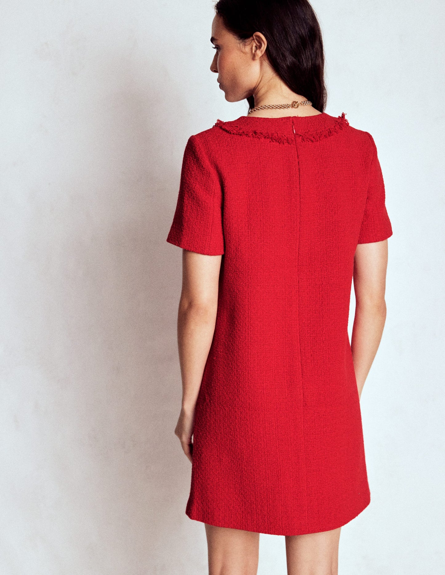 Evita Cotton Shift Dress-Poppy Red