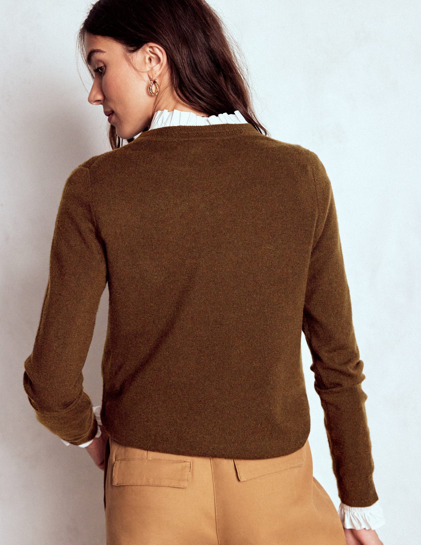 Eva Cashmere Crew Neck Jumper-Mocha
