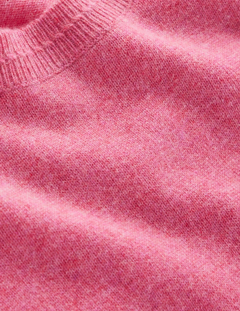 Eva Cashmere Crew Neck Jumper-Rose Pink Melange
