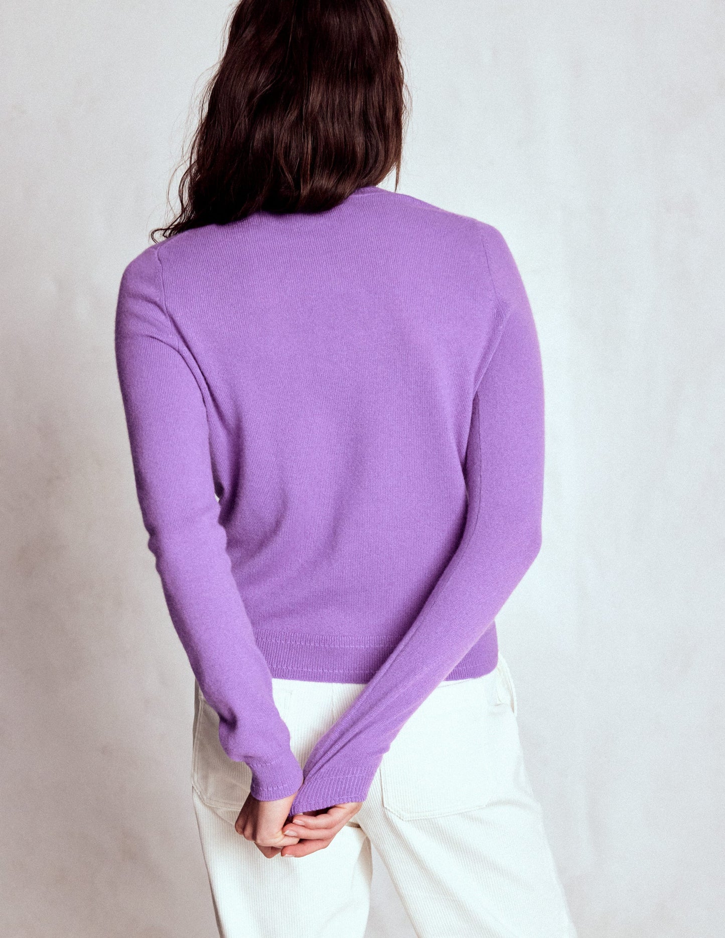 Eva Cashmere Crew Neck Jumper-Purple Topaz