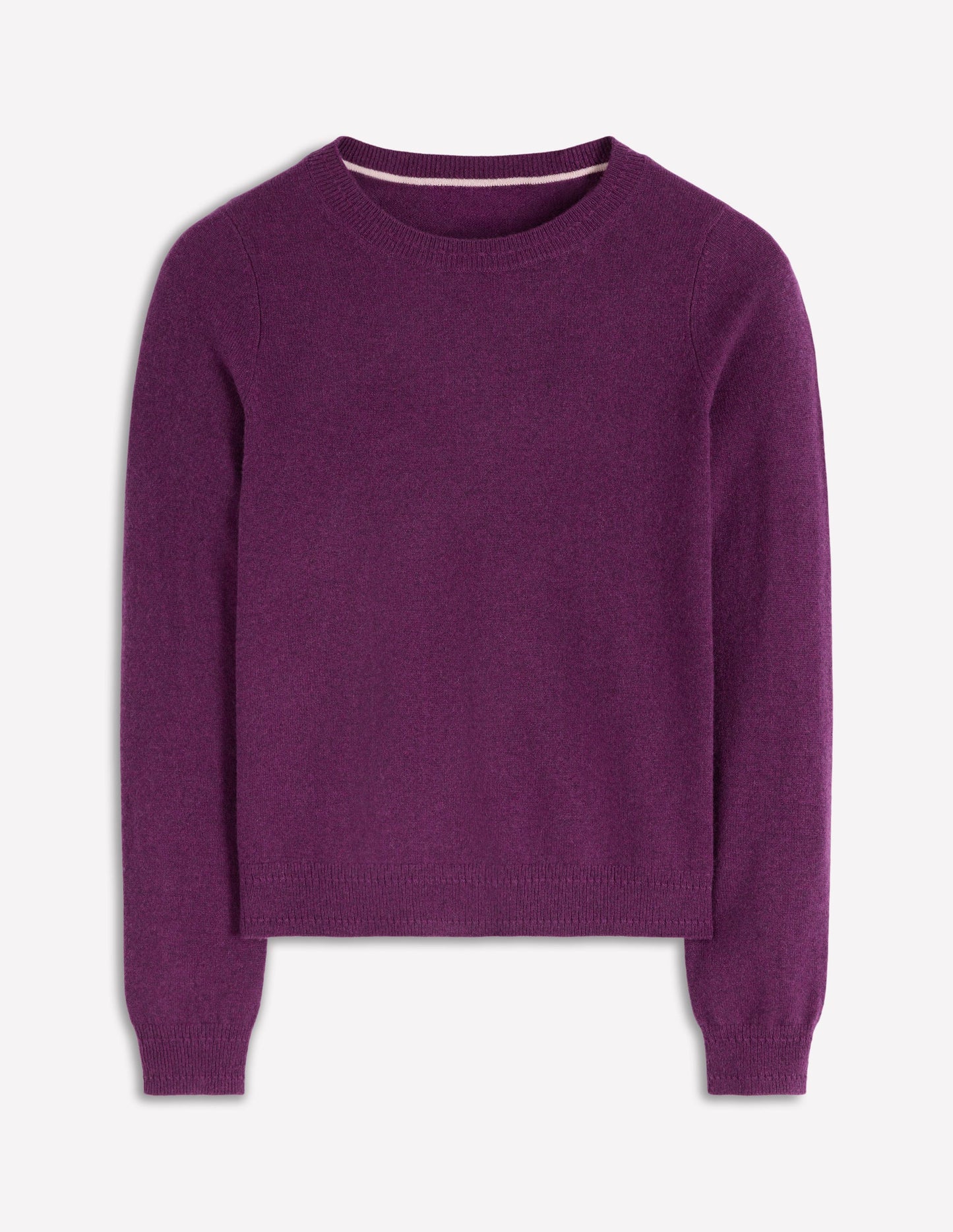 Eva Cashmere Crew Neck Jumper-Plum Melange