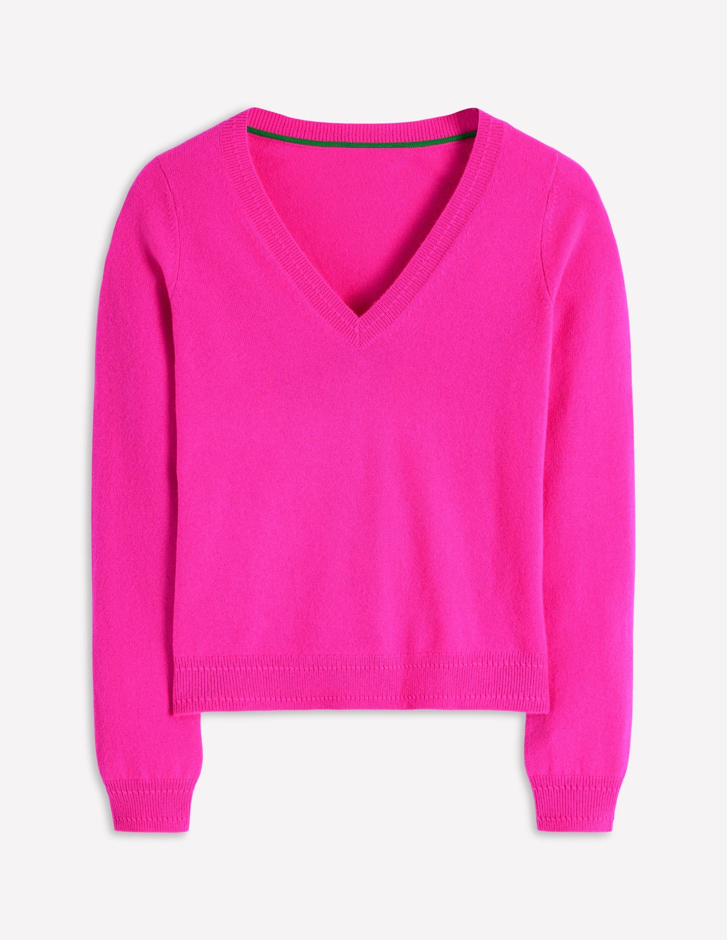 Eva Cashmere V-neck Jumper-Pop Pansy