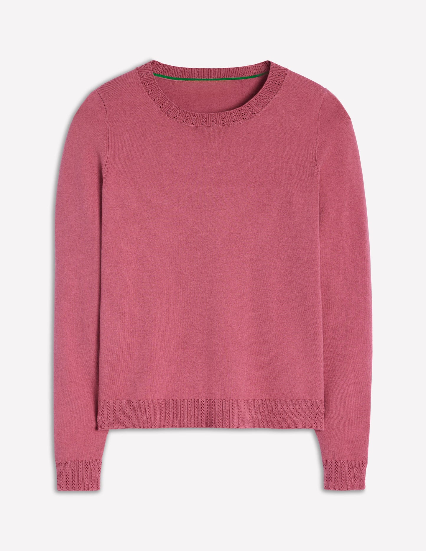 Emilia Cotton Crew Jumper-Pink Heather