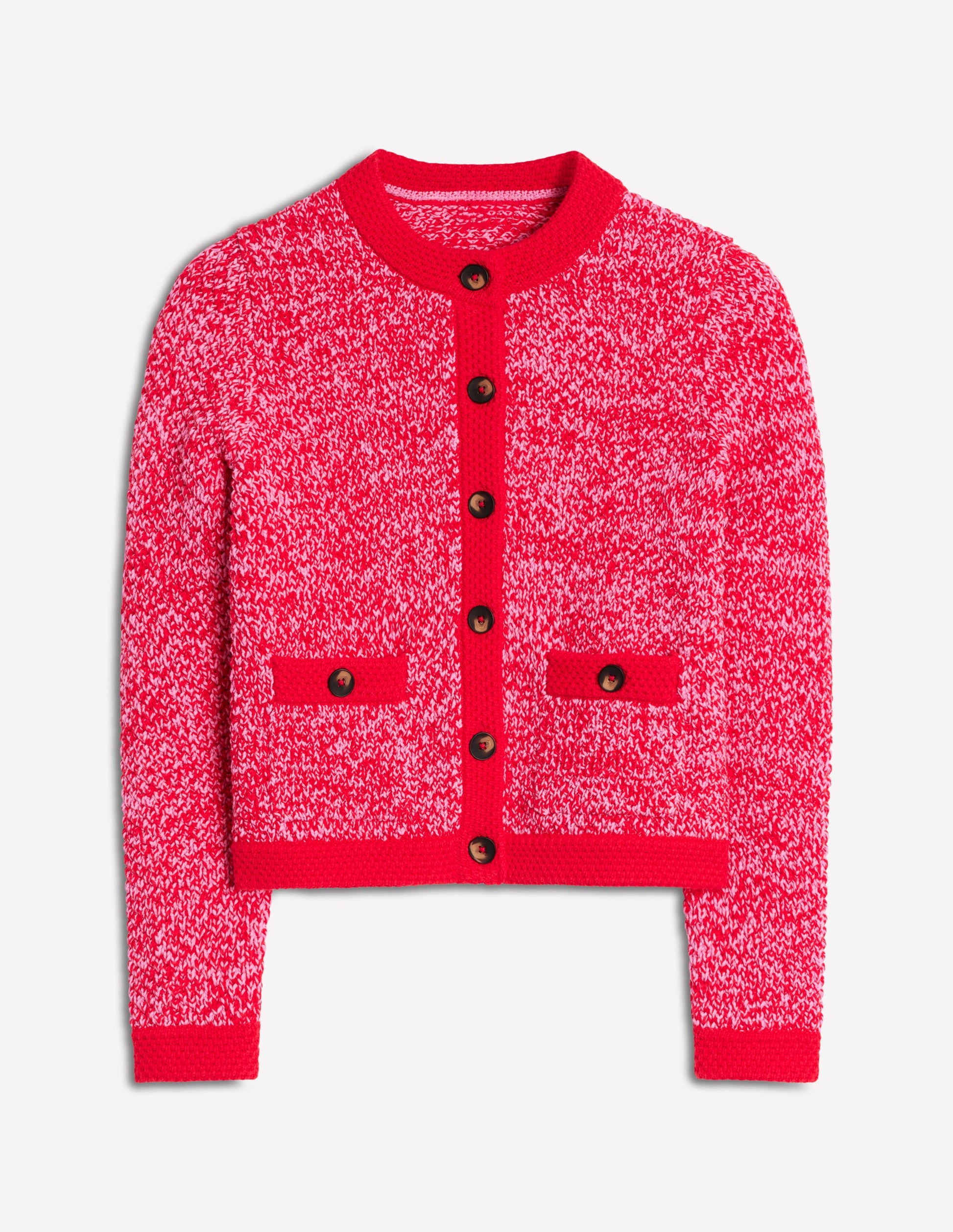 Libby Knitted Jacket-Pink Ribbon/ Poppy Red-7