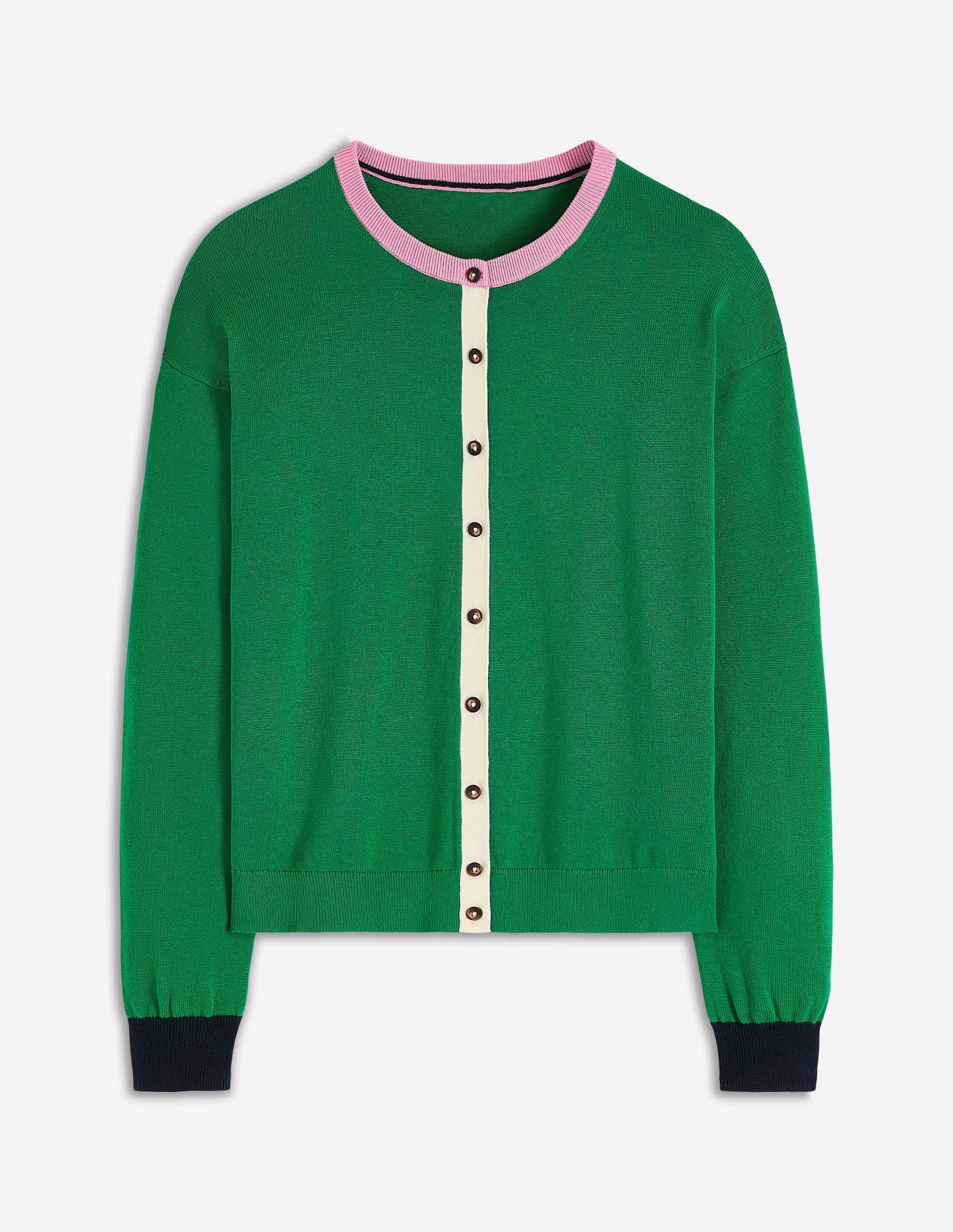 Lara Relaxed Cotton Cardigan-Rich Emerald