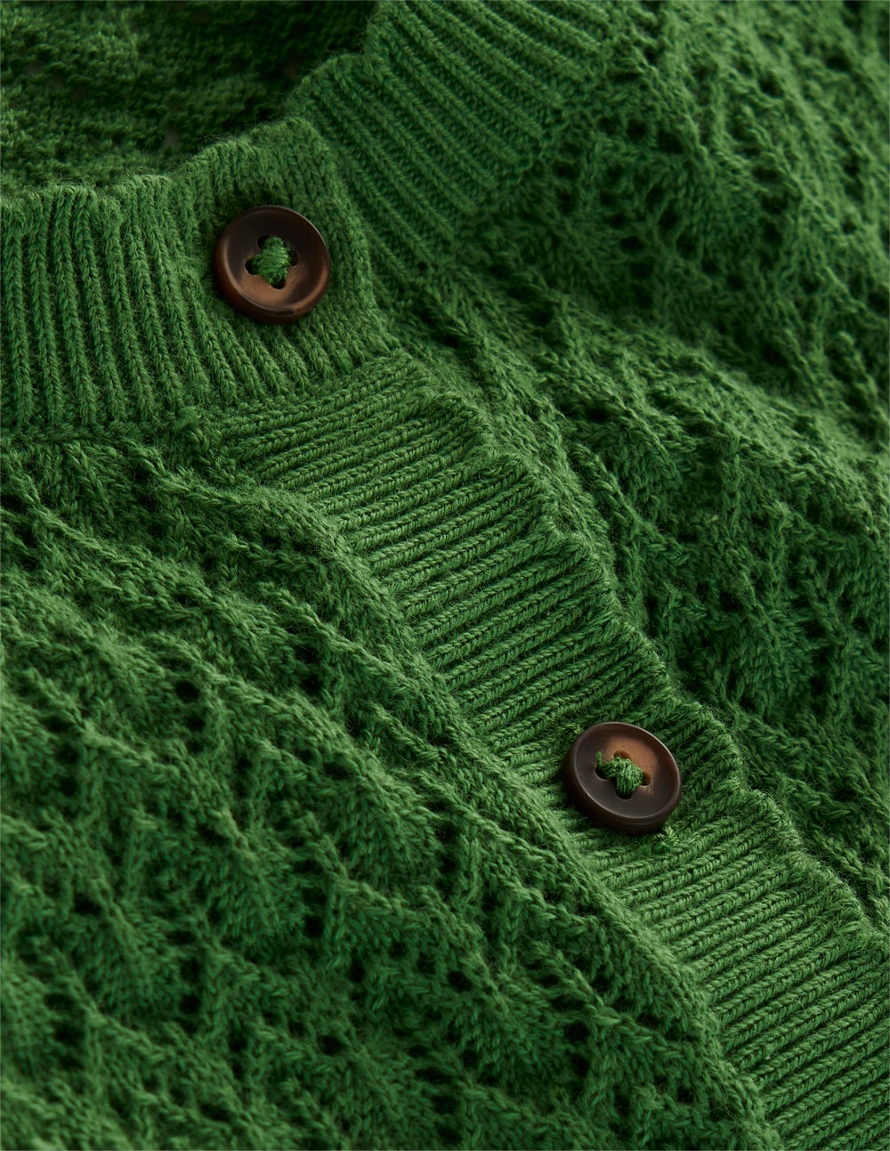 Dot Pointelle Cardigan-Iguana Green