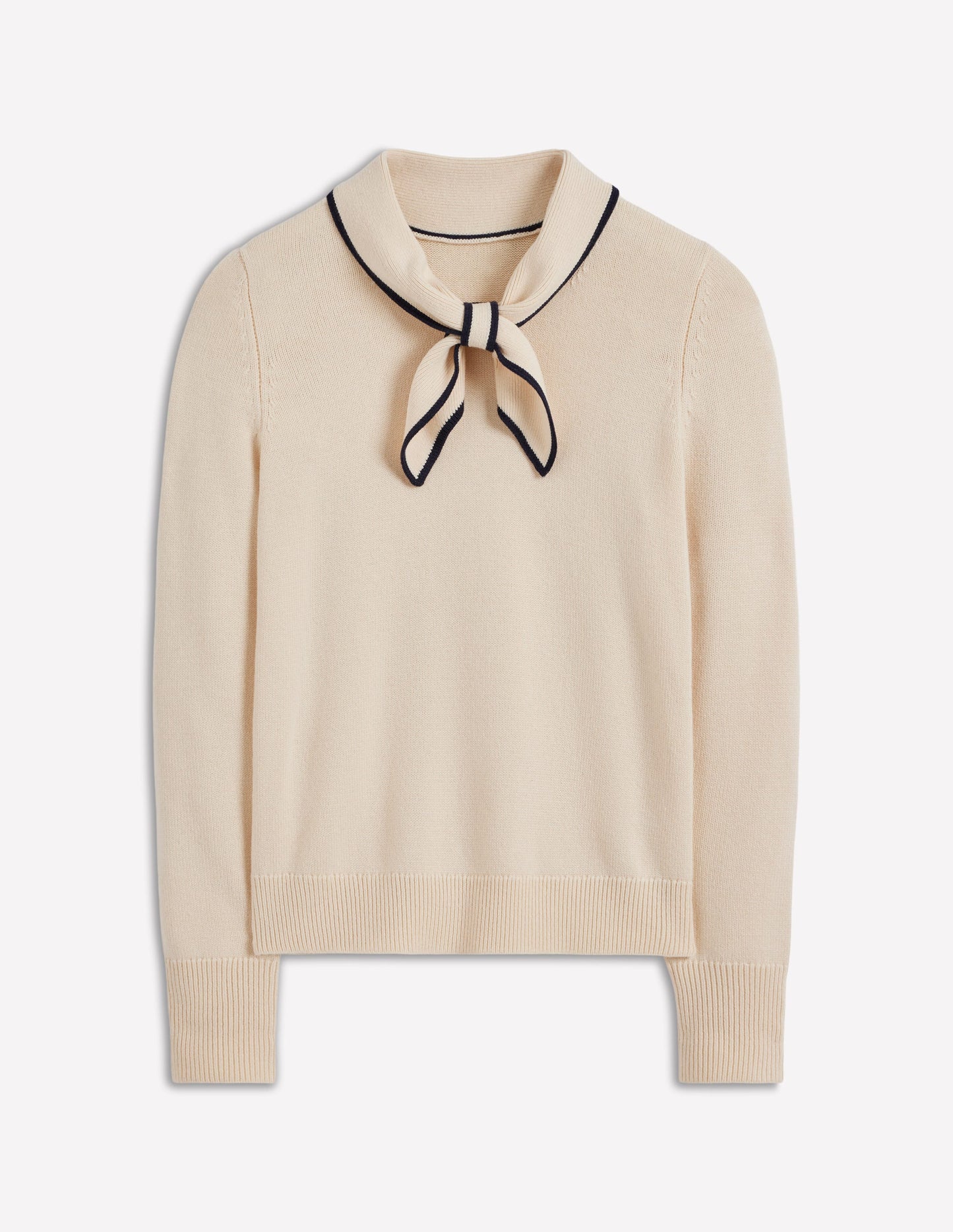 Knitted Bow Jumper-Warm Ivory