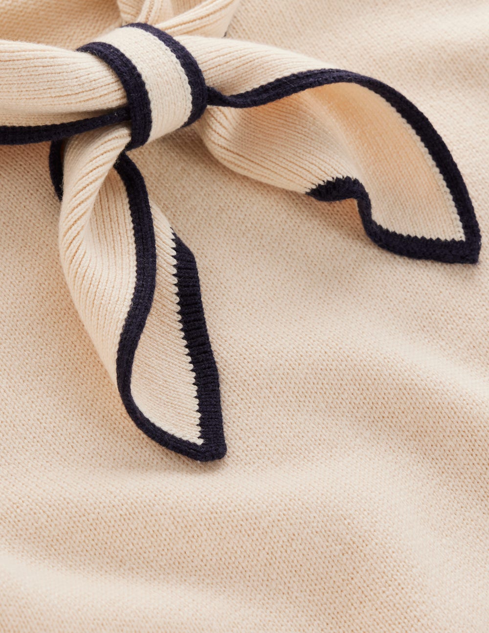 Knitted Bow Jumper-Warm Ivory