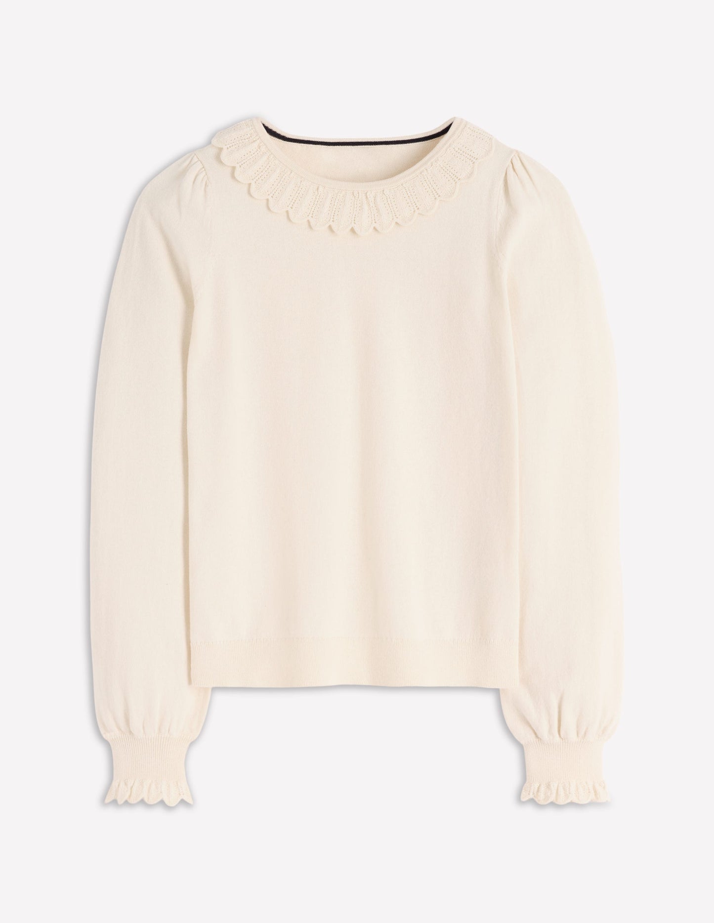 Melina Cotton Ruffle Jumper-Warm Ivory