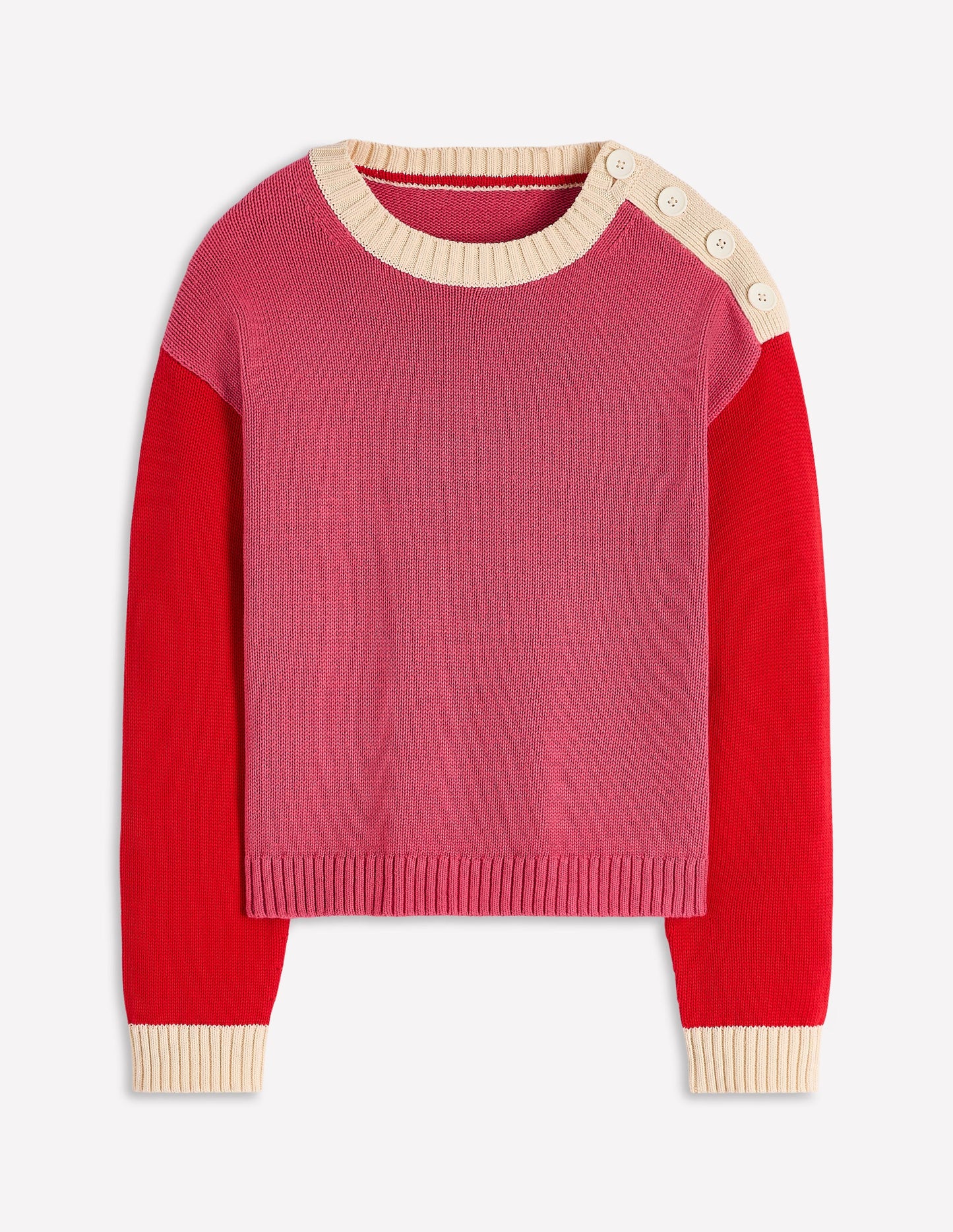 Jemma Chunky Cotton Jumper-Rose Pink