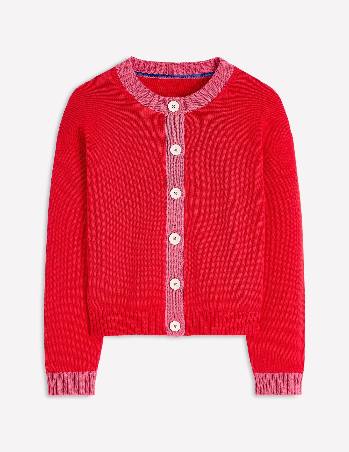 Jemma Chunky Cotton Cardigan-Poppy Red