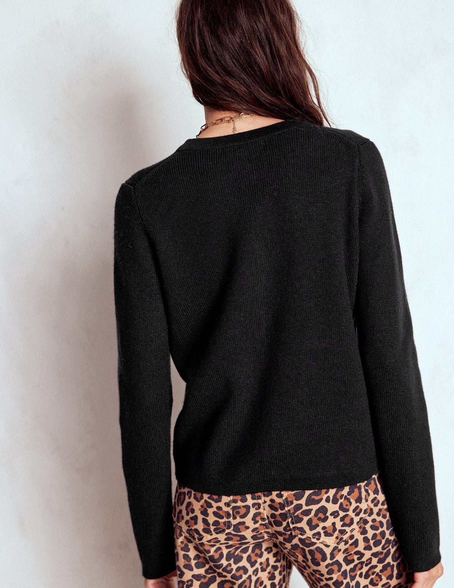 Knitted Bow Cardigan-Black