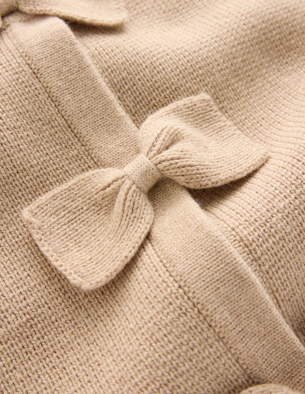 Knitted Bow Cardigan-Chinchilla Melange