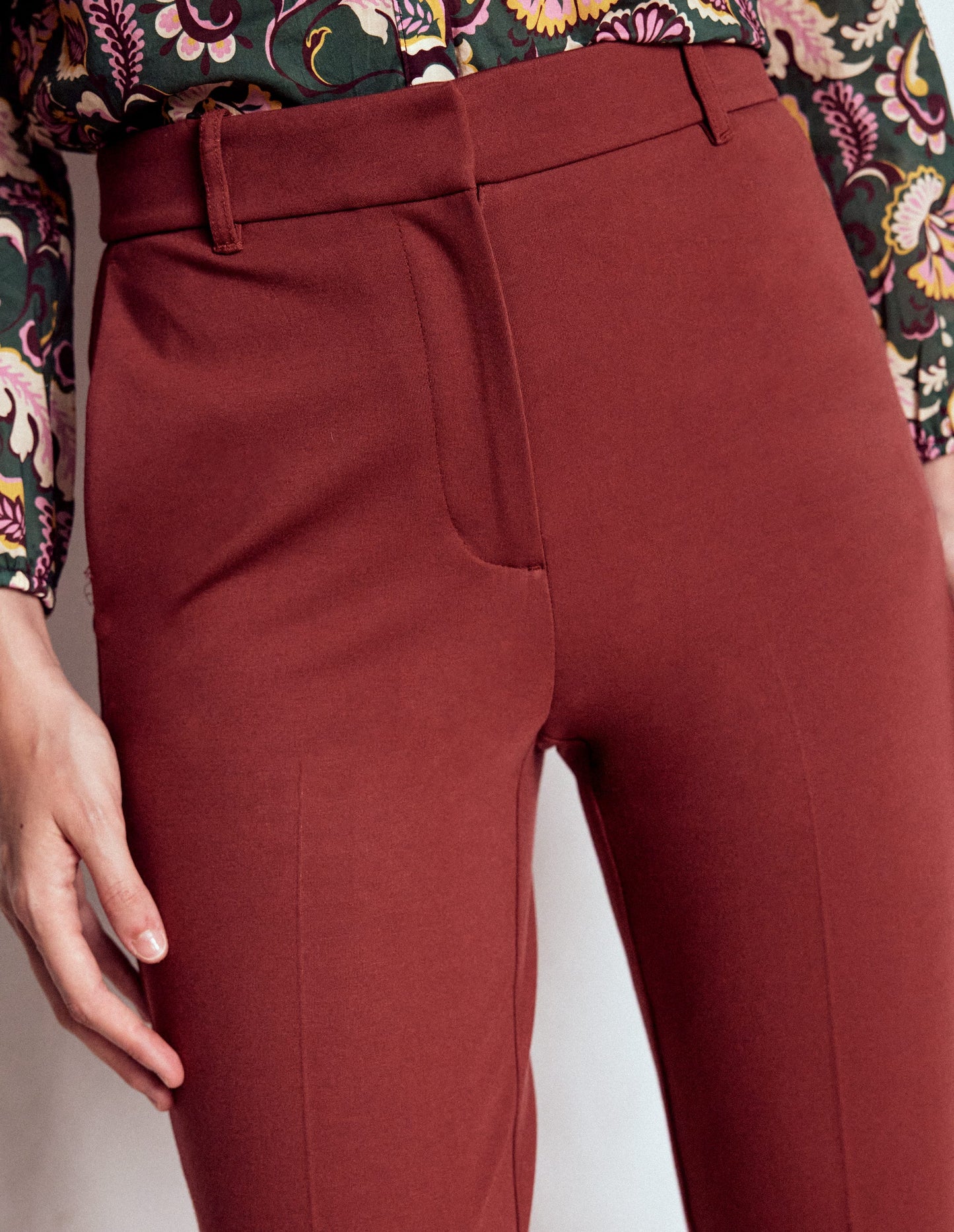 Highgate Ponte Trousers-Chestnut