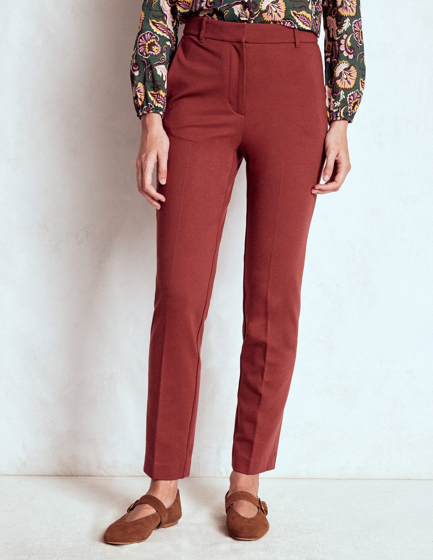Highgate Ponte Trousers-Chestnut
