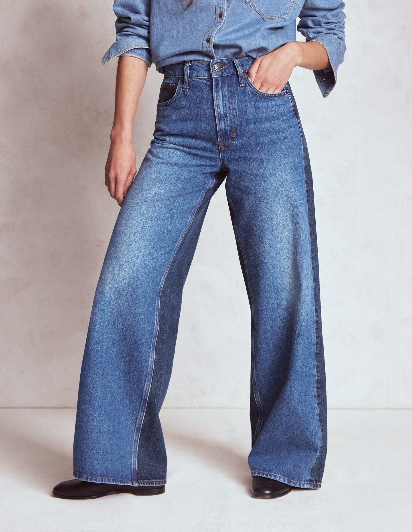 High Rise Wide Leg Jeans-Hotch Potch