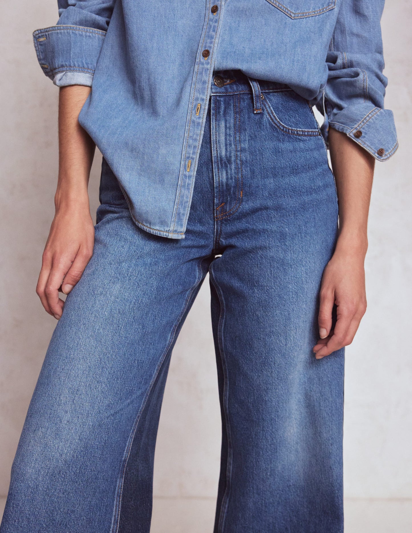 High Rise Wide Leg Jeans-Hotch Potch