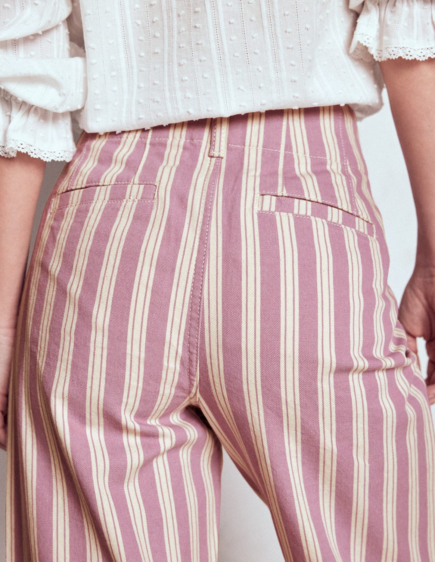 Primrose Patch Pocket Trousers-Lilac Tram Stripe