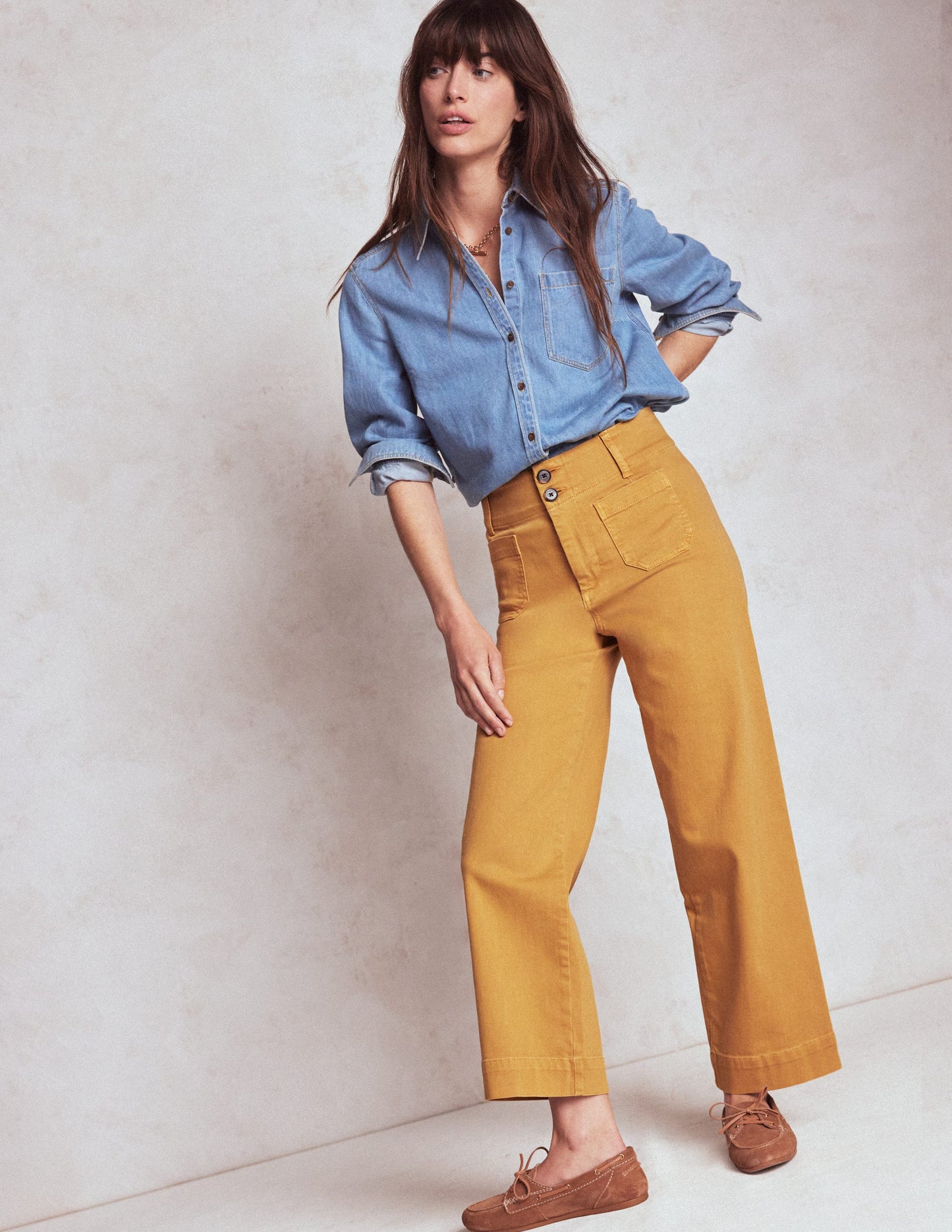 Primrose Patch Pocket Trousers-Golden Rye