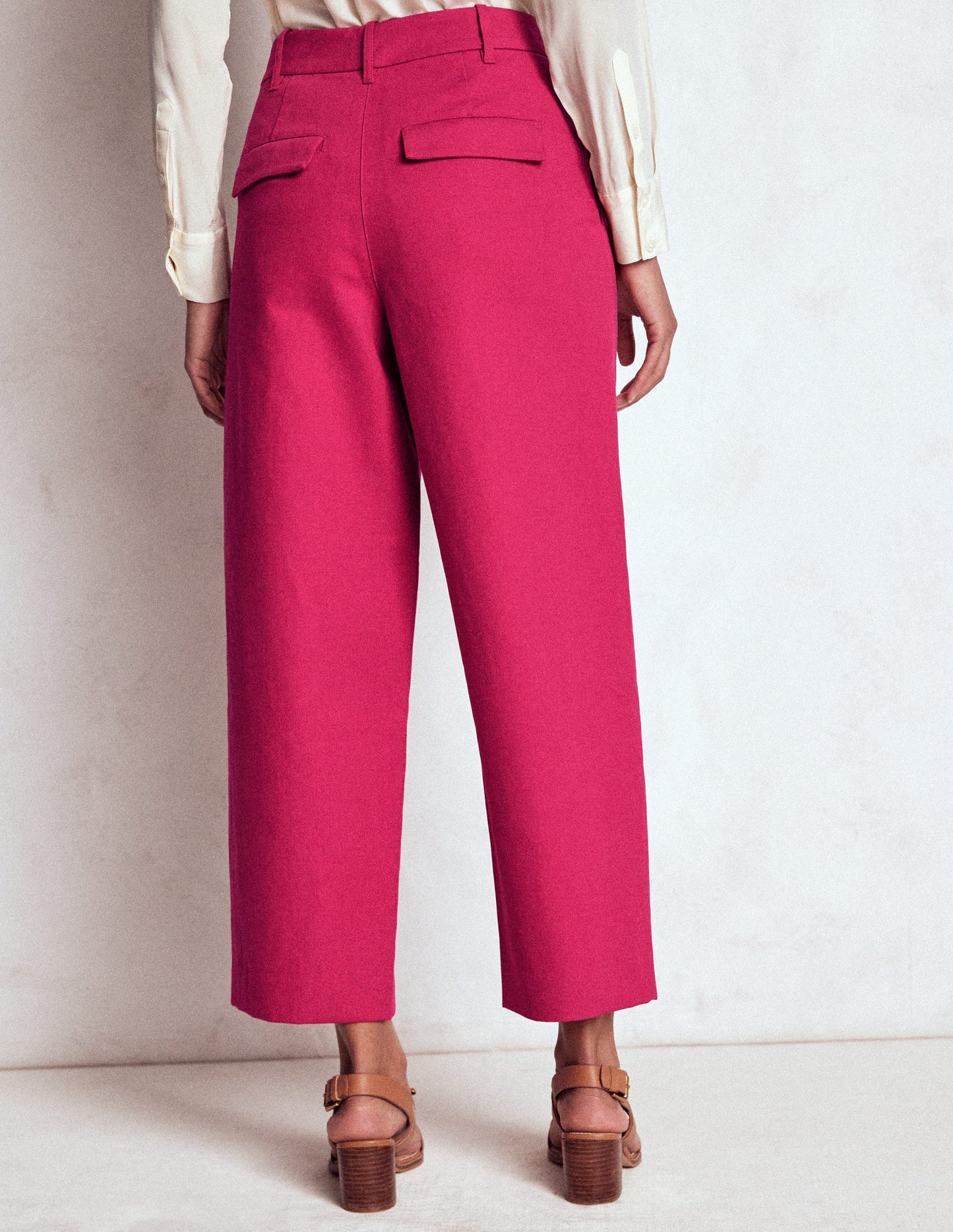 Bloomsbury Cotton Trousers-Bright Cherry