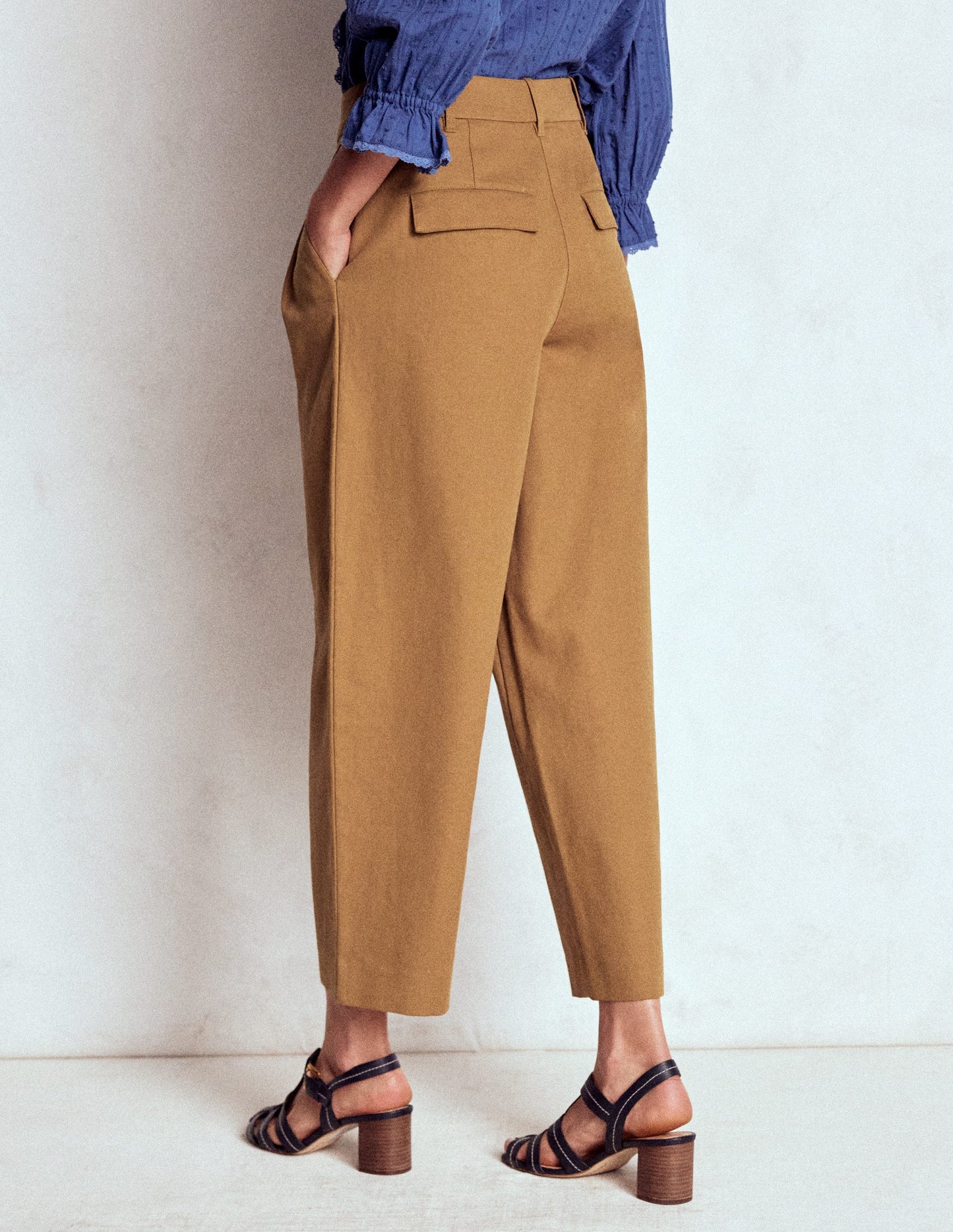 Bloomsbury Cotton Trousers-Camel