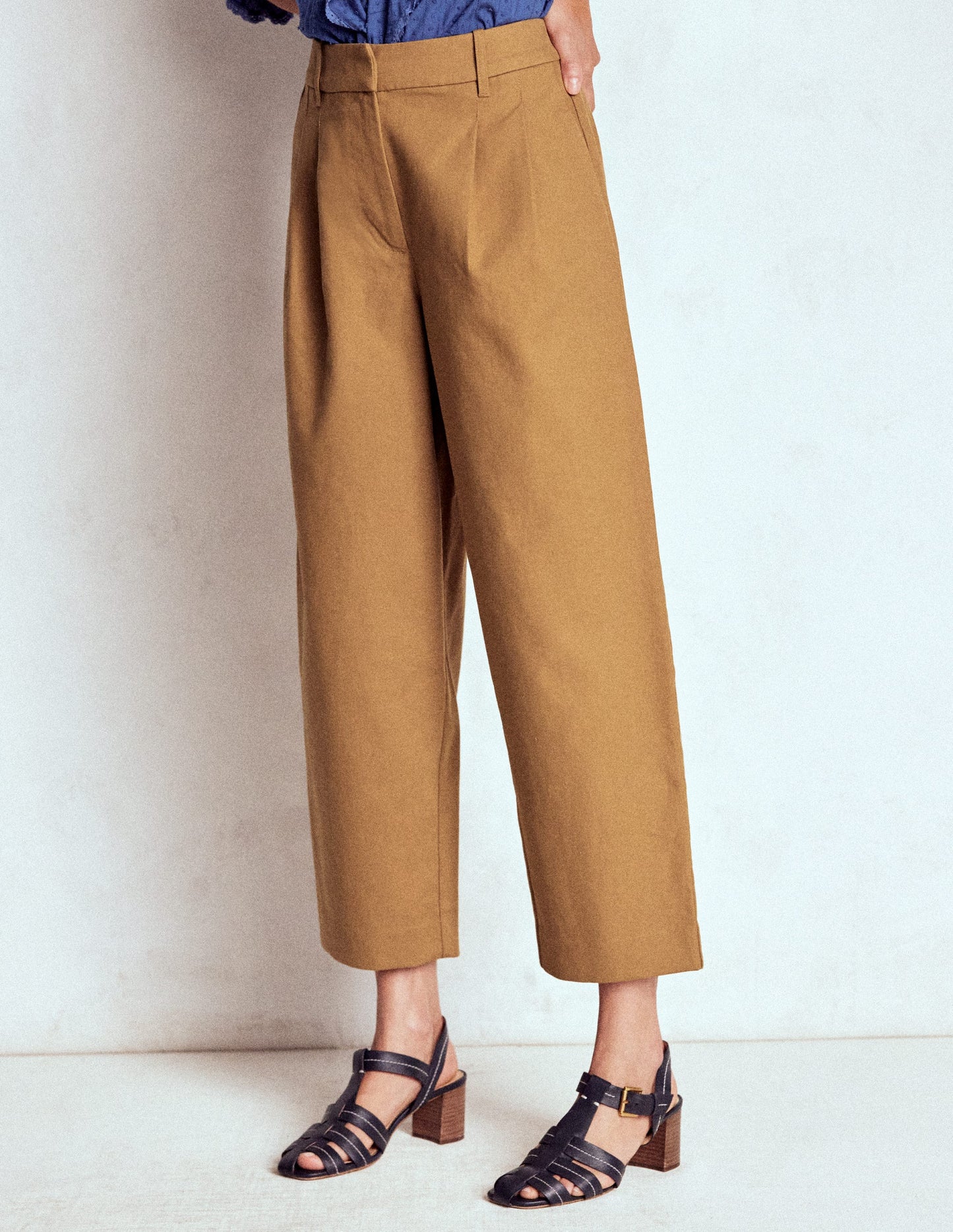 Bloomsbury Cotton Trousers-Camel