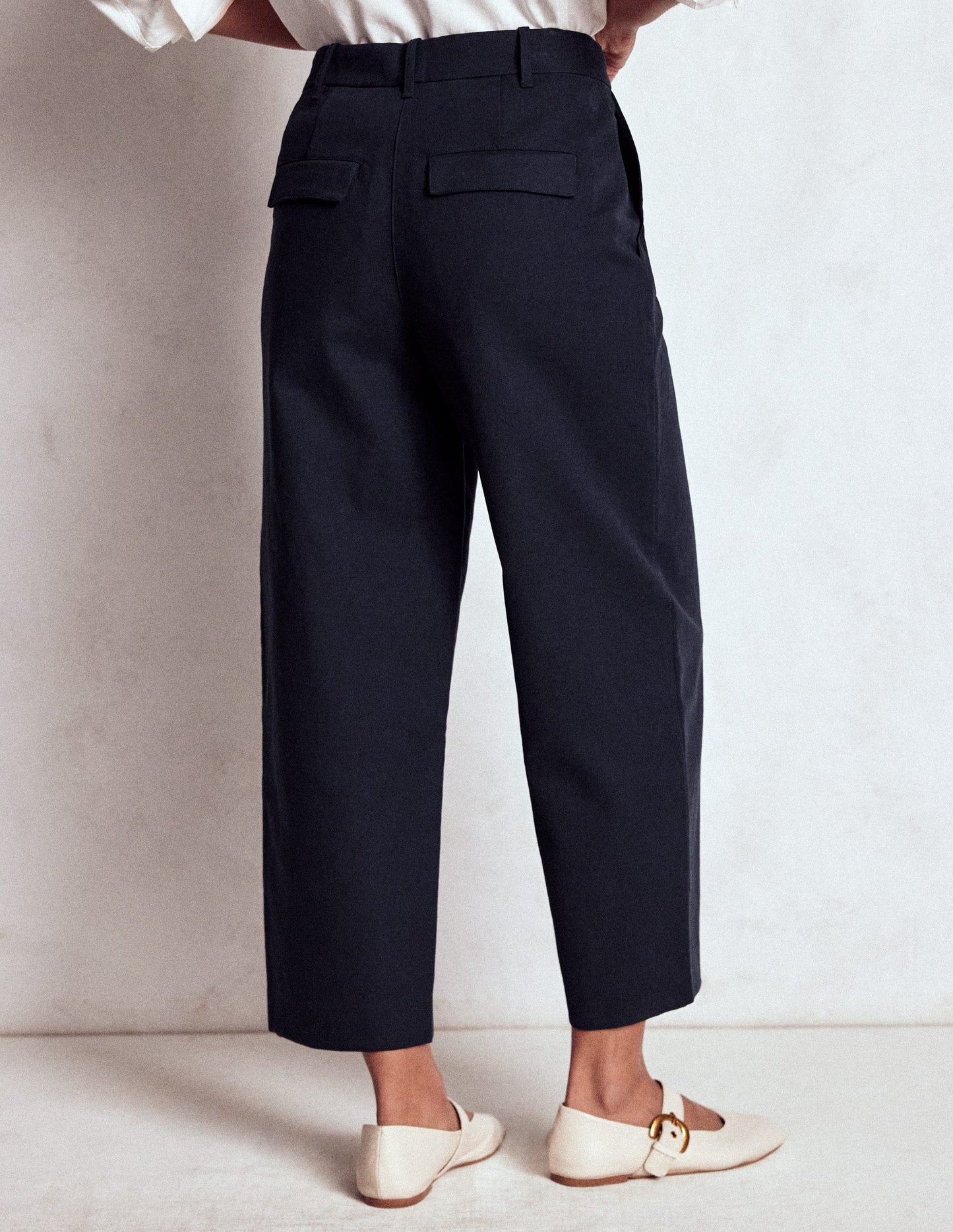 Bloomsbury Cotton Trousers-NAVY