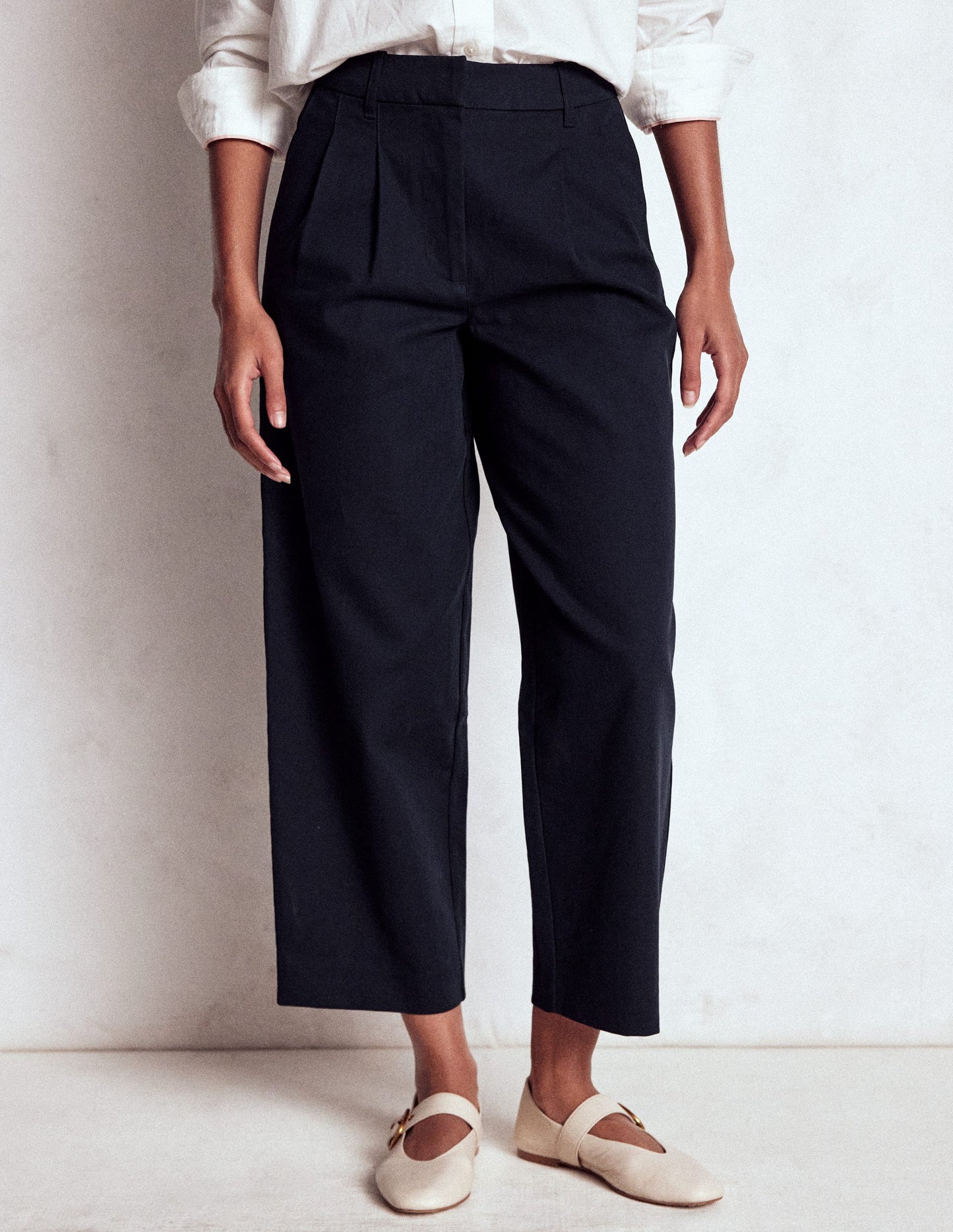Bloomsbury Cotton Trousers-NAVY