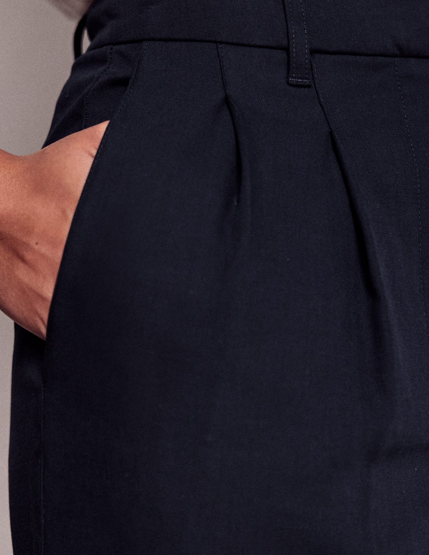 Bloomsbury Cotton Trousers-NAVY