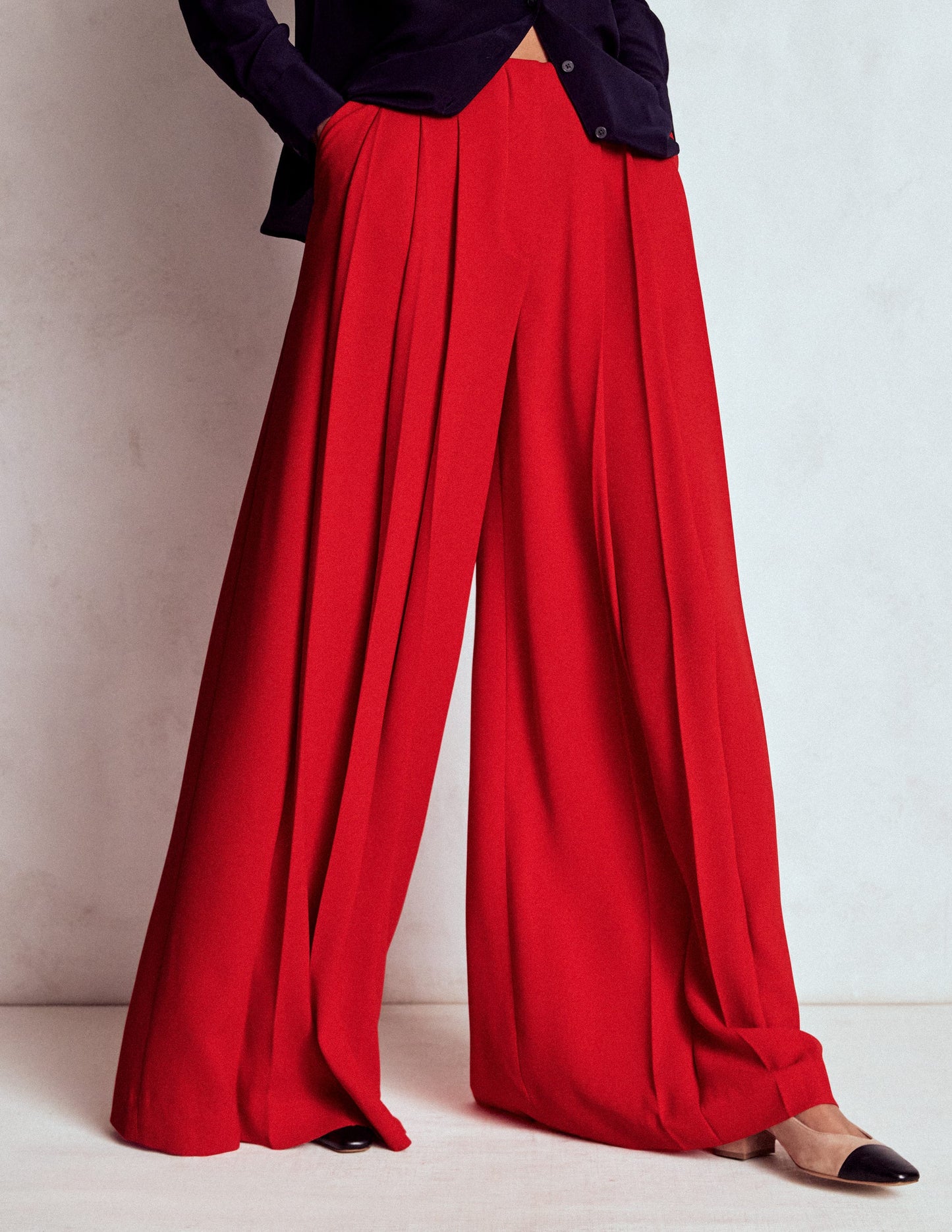 Regent Wide Leg Trousers-Poppy Red