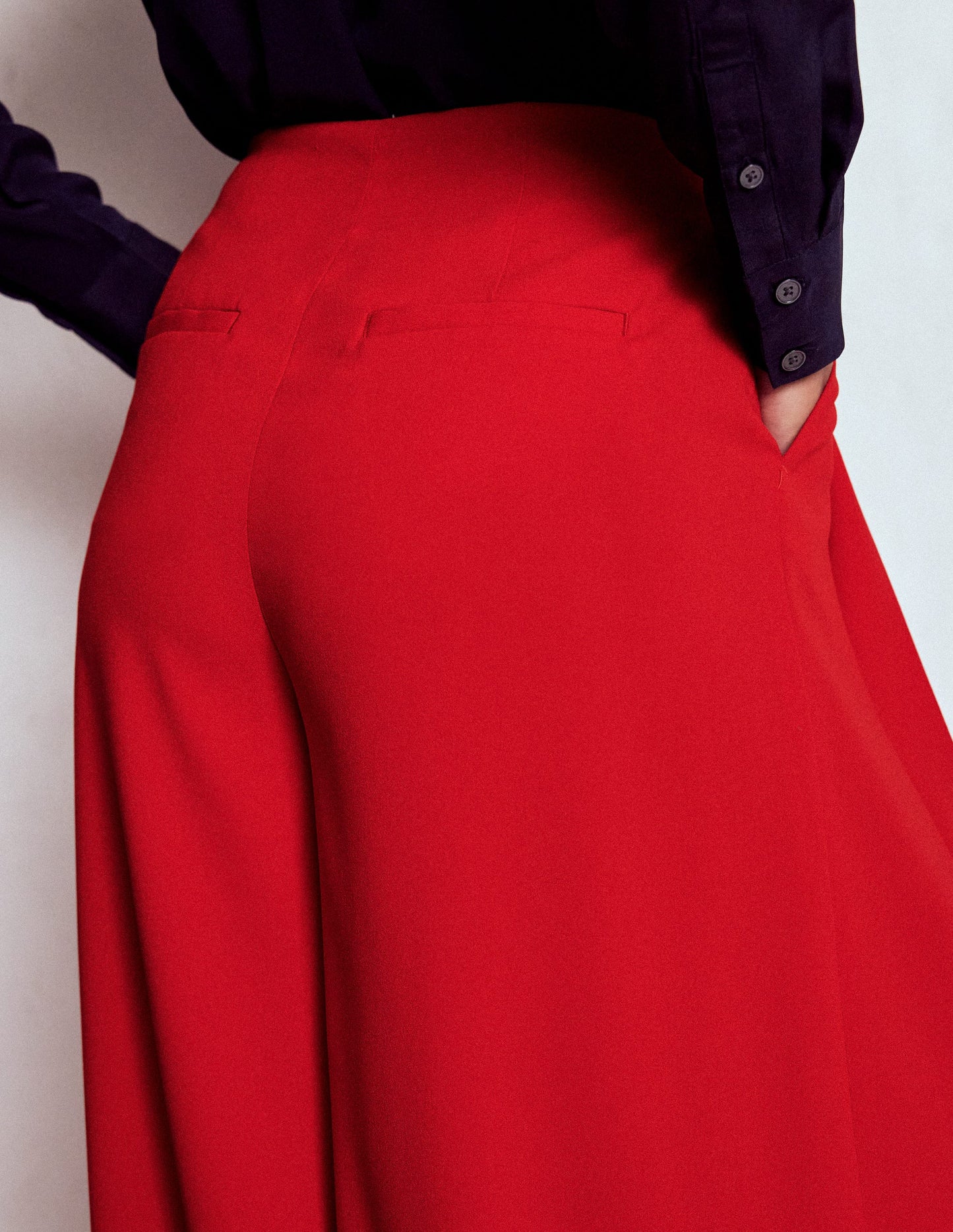 Regent Wide Leg Trousers-Poppy Red