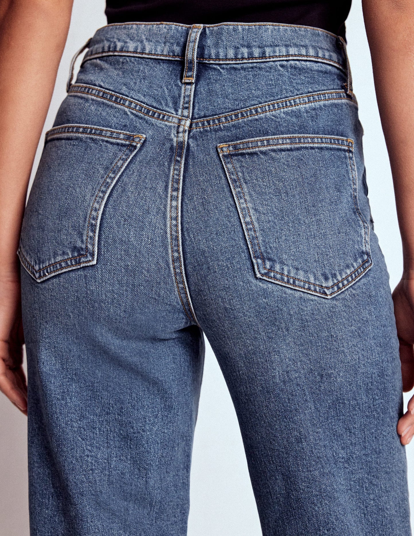 High Rise Column Leg Jeans-Mid Vintage