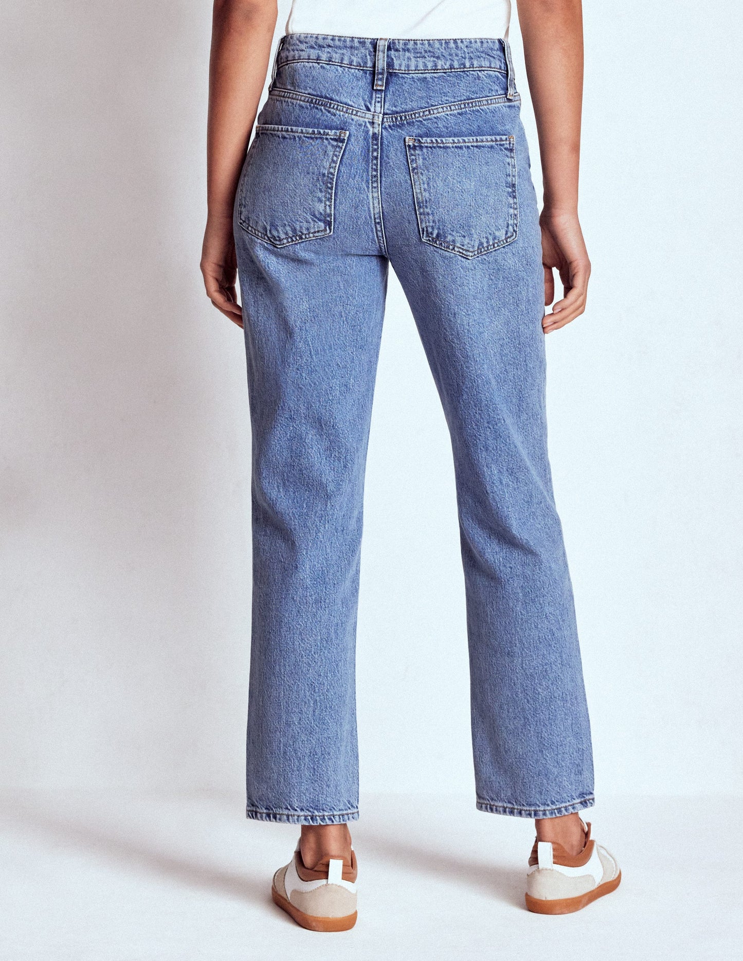 High Rise Rigid Straight Jeans-Light Vintage