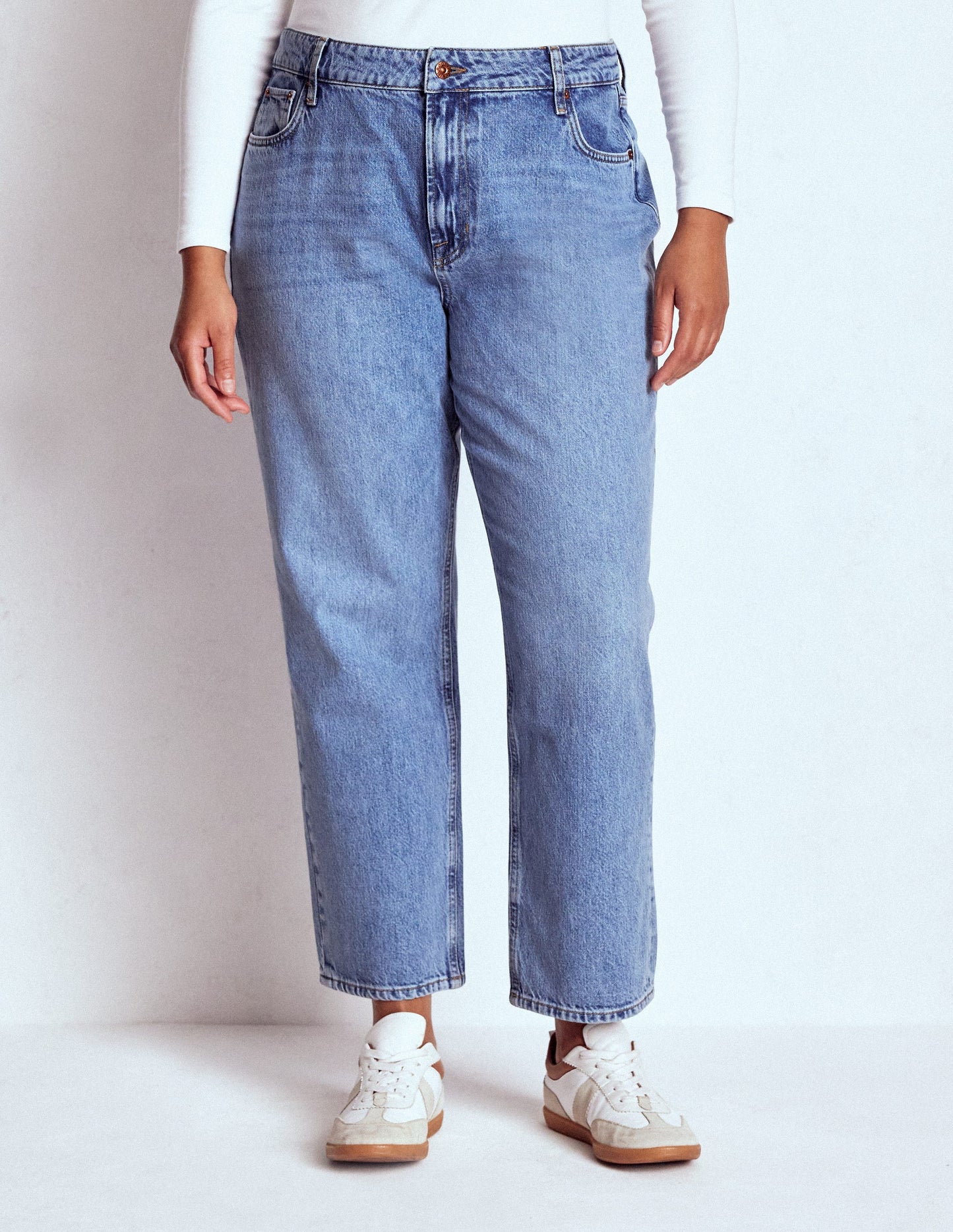 High Rise Rigid Straight Jeans-Light Vintage