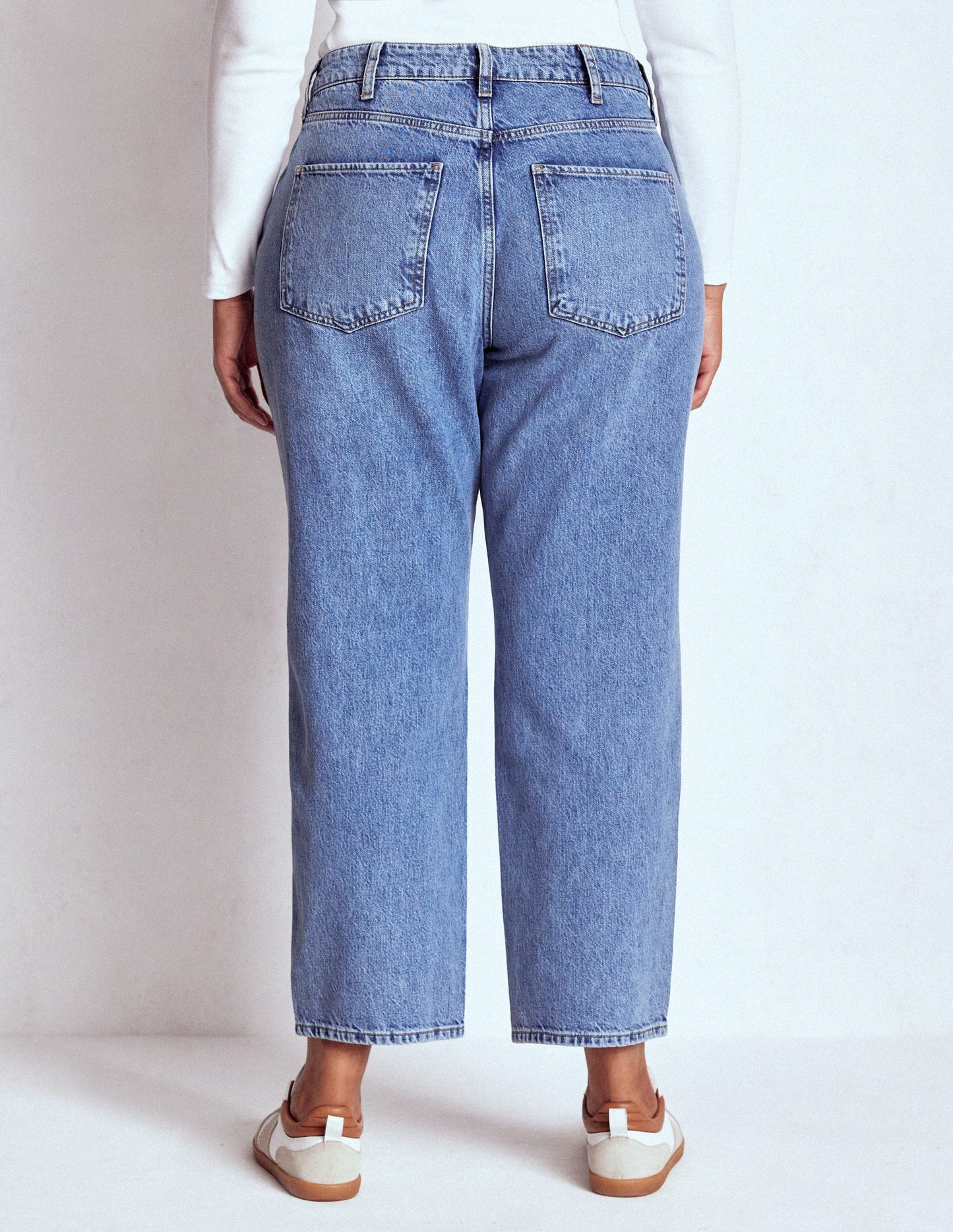 High Rise Rigid Straight Jeans-Light Vintage