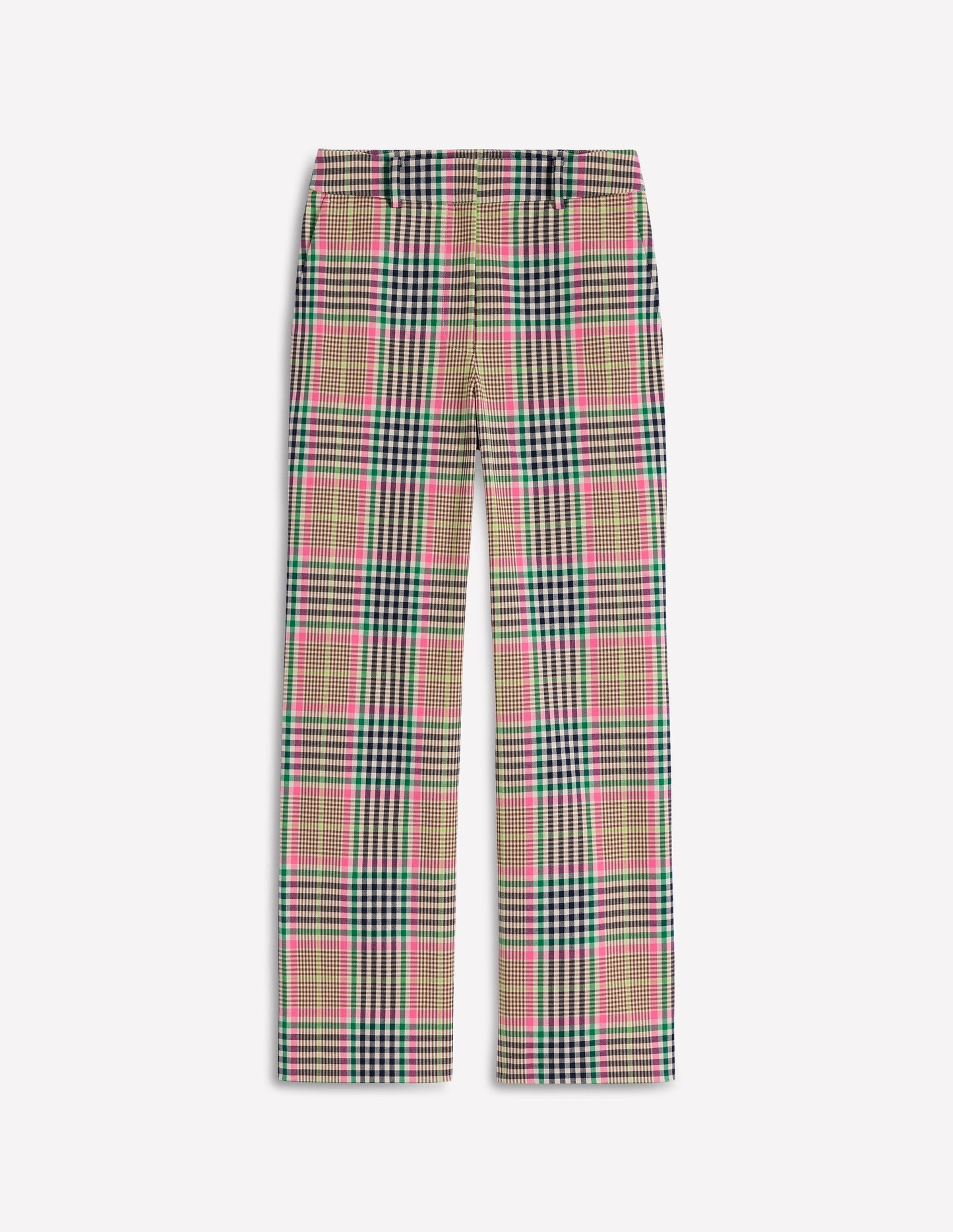 Canonbury Tailored Trousers-Brown,Rose Pink and Navy Check