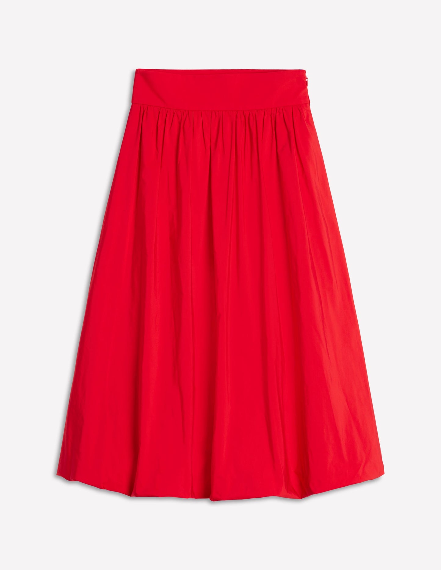 Bubble Hem Midi Skirt-Poppy Red