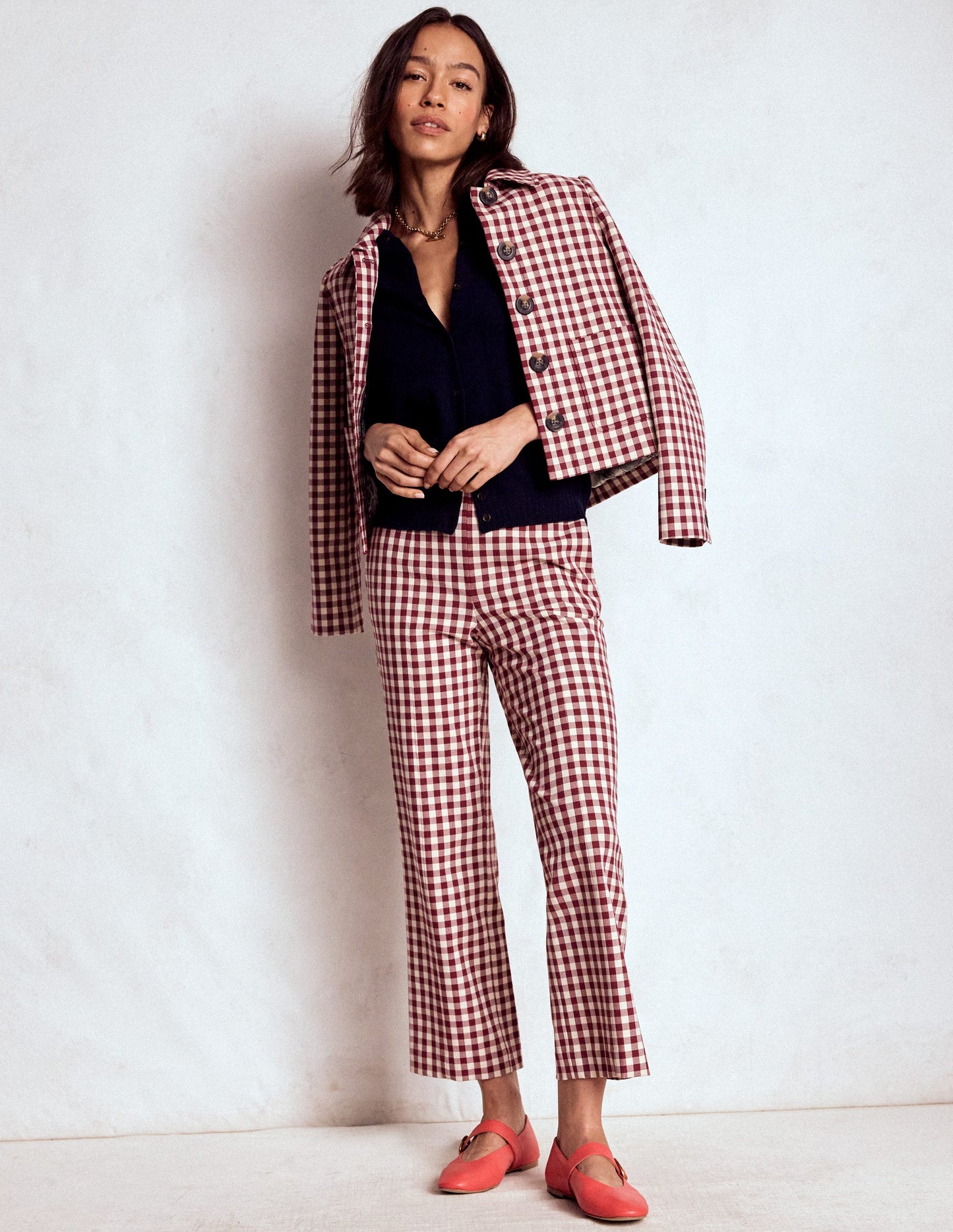 Smart 7/8 Trousers-Port Gingham