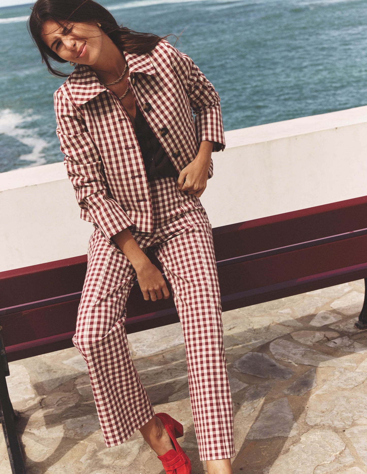Smart 7/8 Trousers-Port Gingham