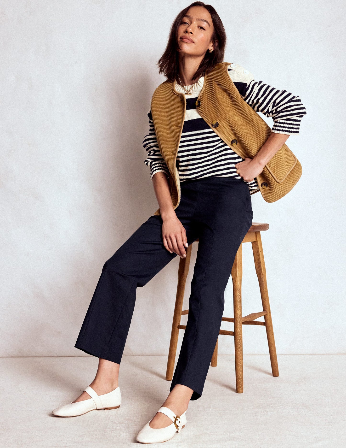Smart 7/8 Trousers-Navy