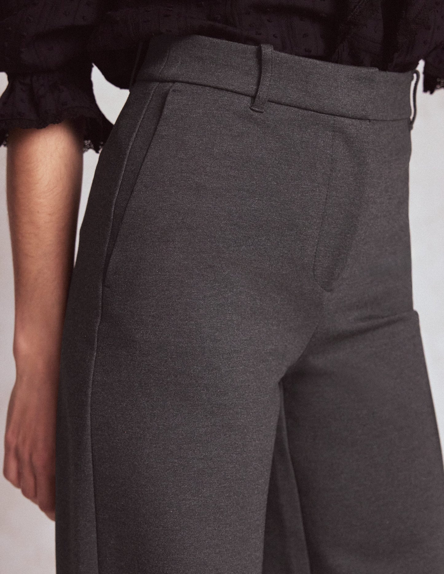 Belgravia Ponte Trousers-Charcoal Grey