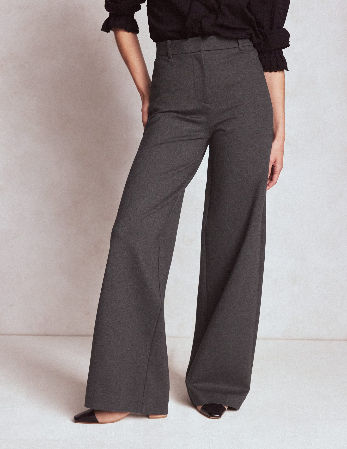 Belgravia Ponte Trousers-Charcoal Grey